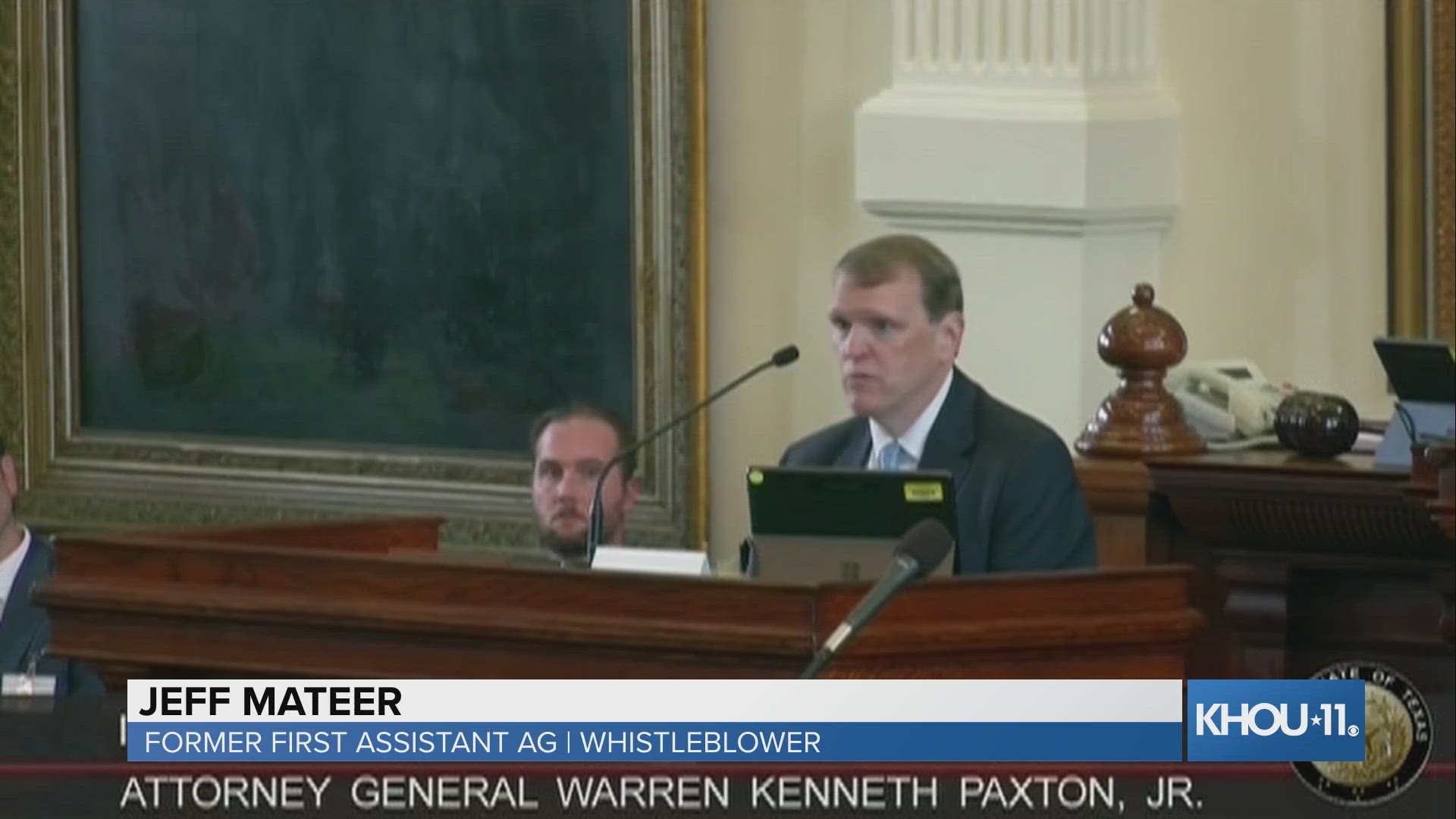 Mateer is a former Paxton aide.  He testified Tuesday as the first witness called.
