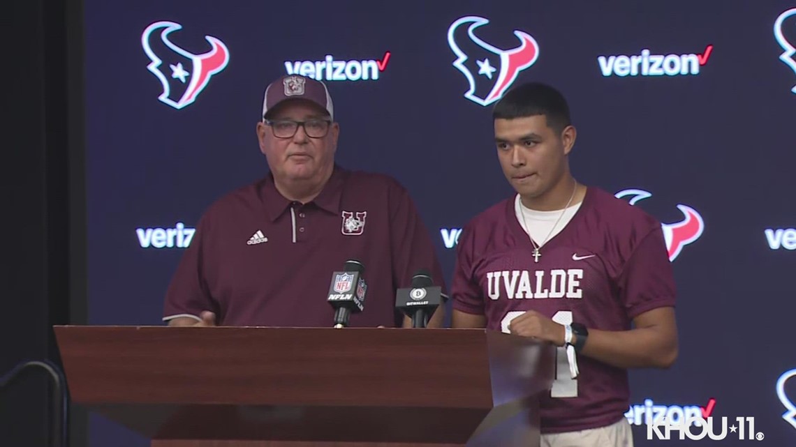 'It means a lot' | Uvalde HS football team visits the Houston Texans