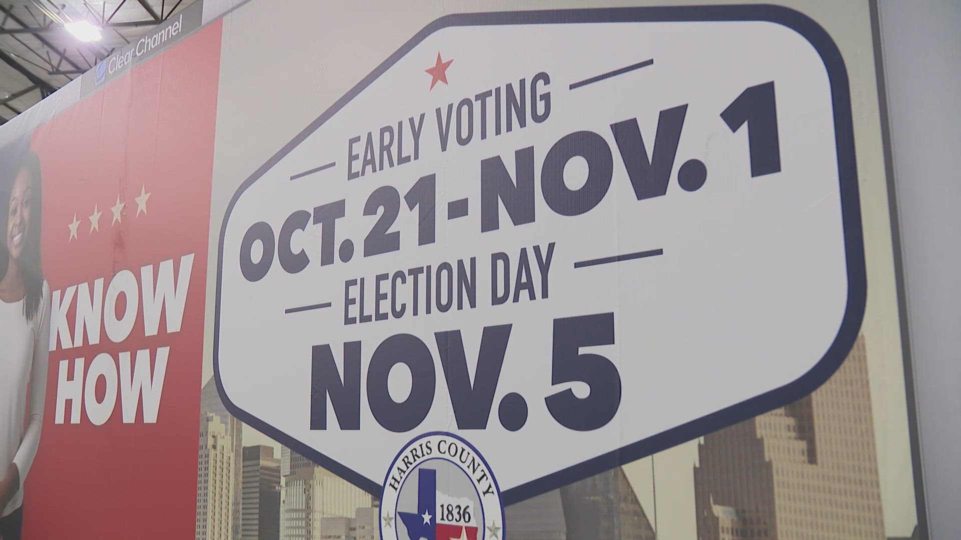 Early in-person voting is set to begin in Harris County on Monday, Oct. 21, 2024.