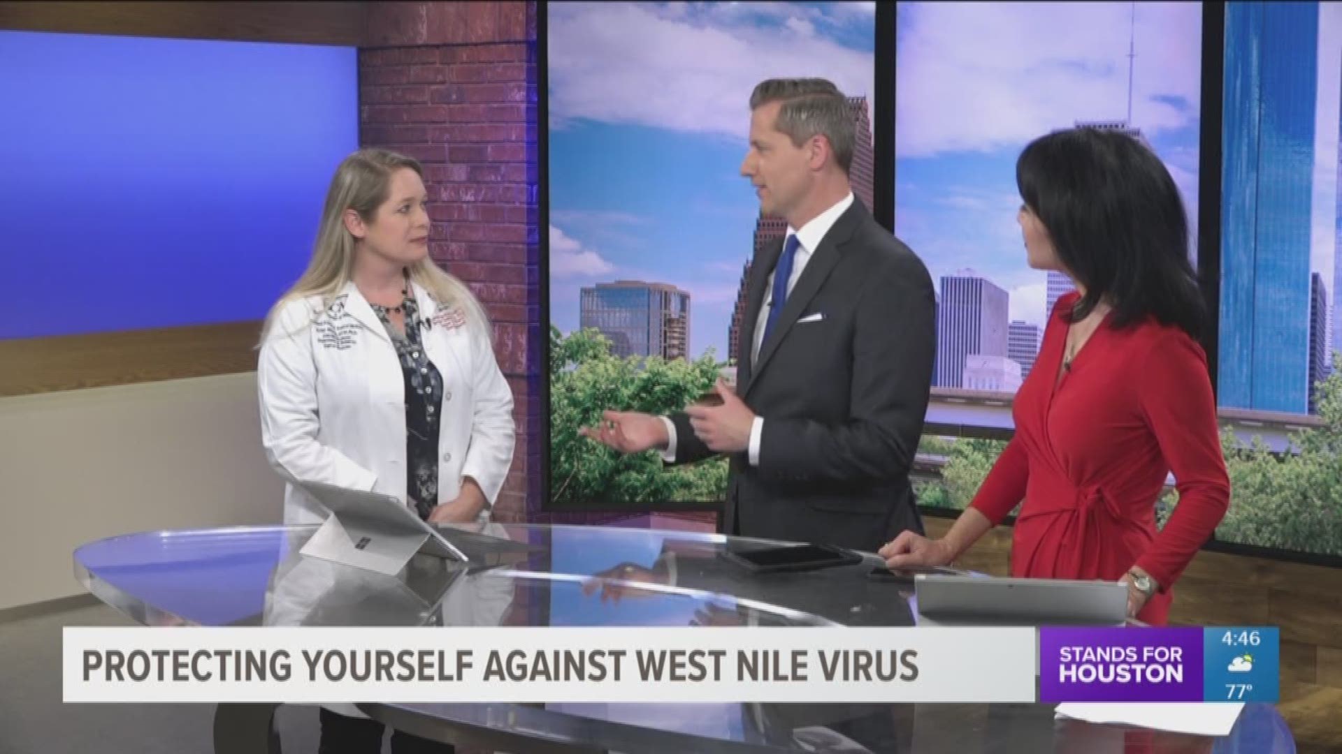 Dr. Kristy Murray with the Baylor College of Medicine speaks with KHOU 11 anchor Jason Bristol and Shern-min Chow about how best to protect yourself against the West Nile virus.