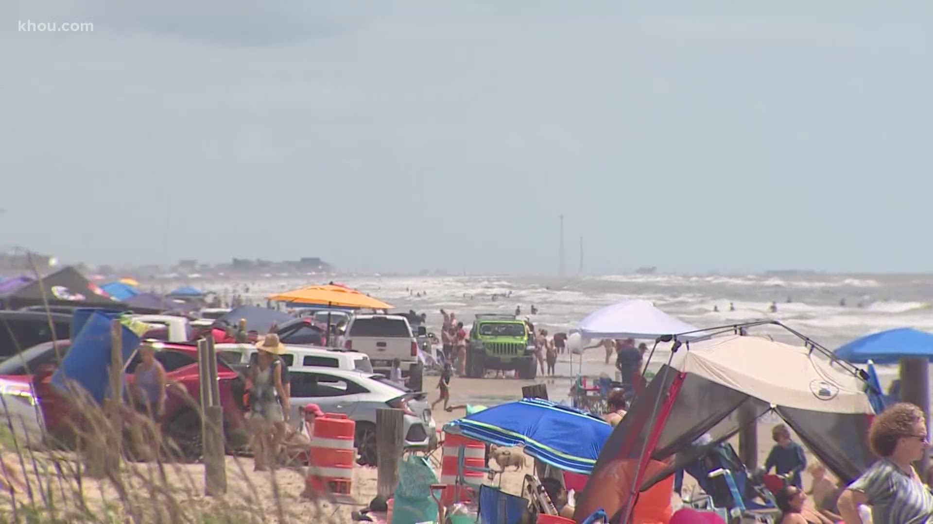 Large Crowds At Galveston Beaches Khou Com