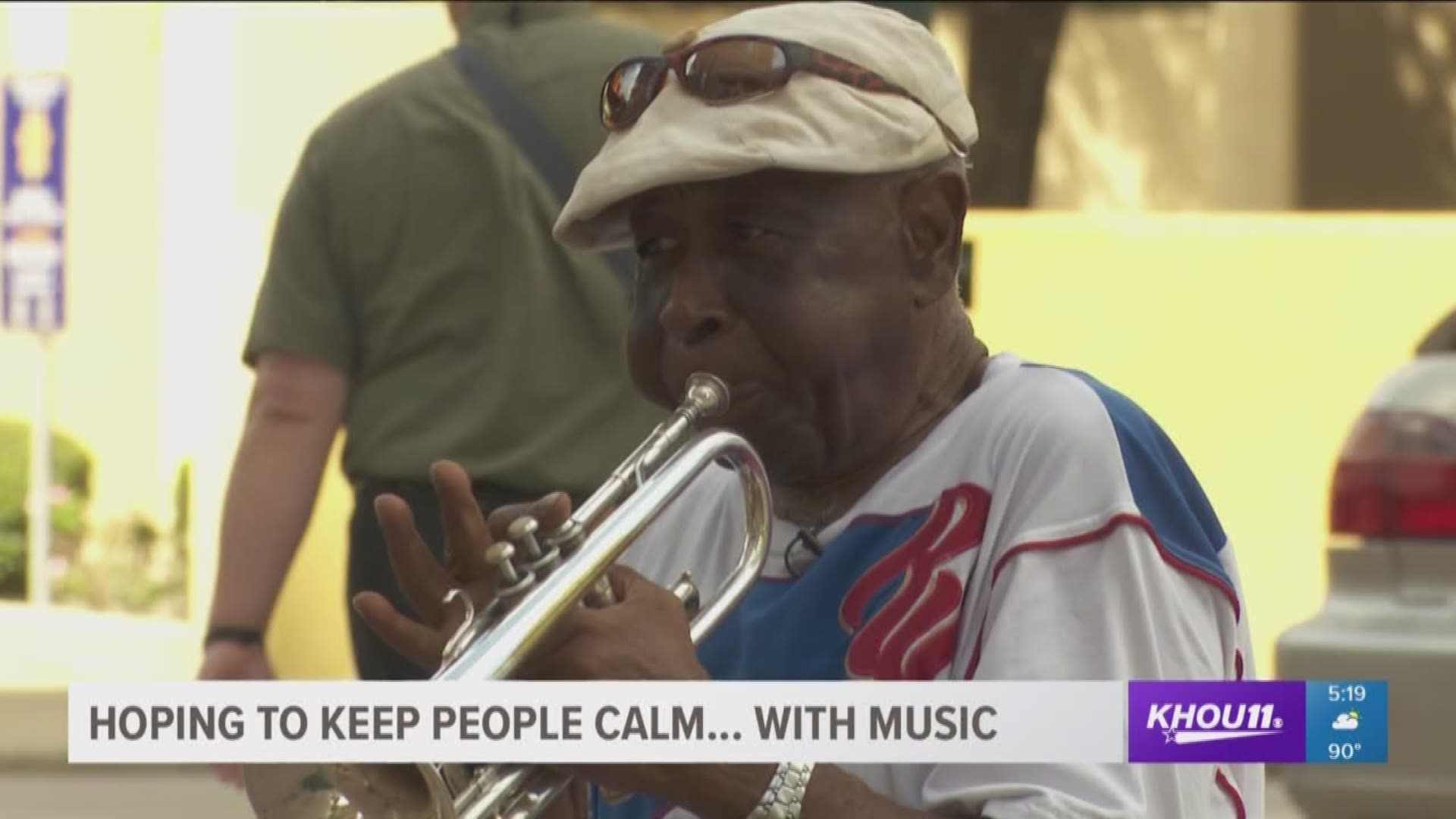 Phillip Flakes has been playing music outside the Harris County courthouse for more than a decade.