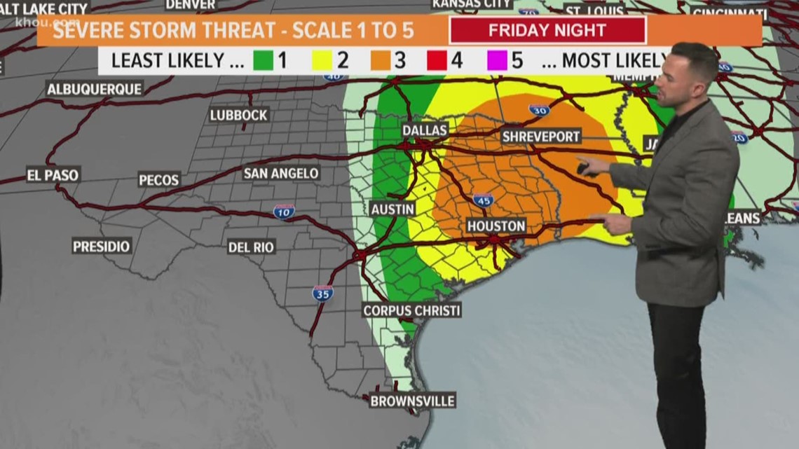 Severe storm threat stretches from Texas into Louisiana on Friday evening - Jan. 10, 2020 | www.neverfullbag.com