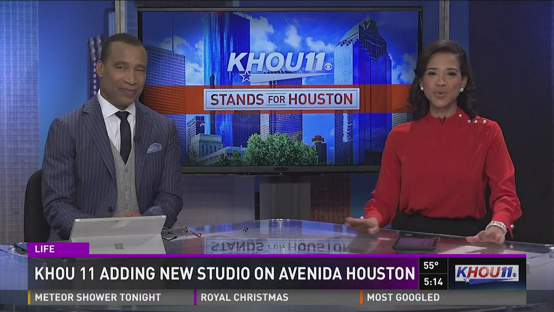 Houston First Corporation and KHOU 11 announced their partnership Wednesday to deliver the city's first TV news satellite studio in downtown to be located along Avenida Houston and slated to open in March 2018.