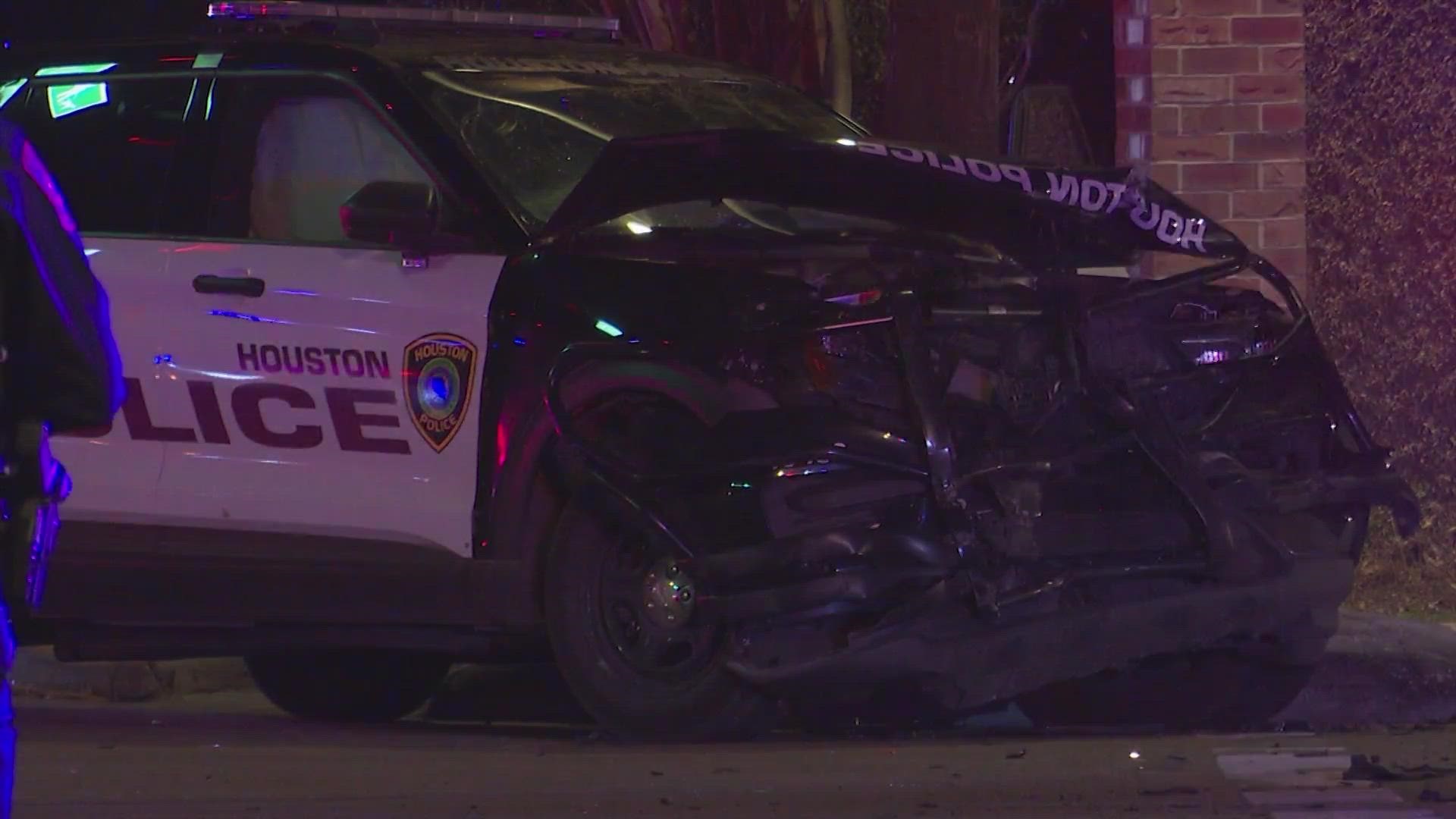 A police officer was hurt during a chase in west Houston late Thursday, according to the Houston Police Department.