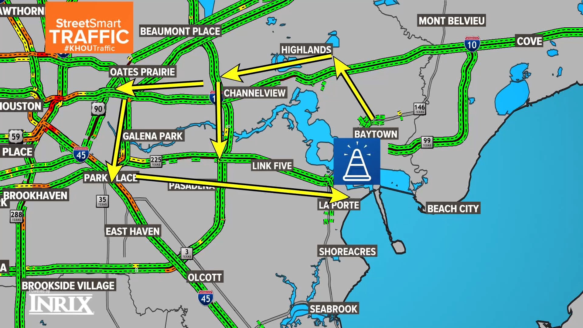 Fred Hartman Bridge closures and contraflow for repairs