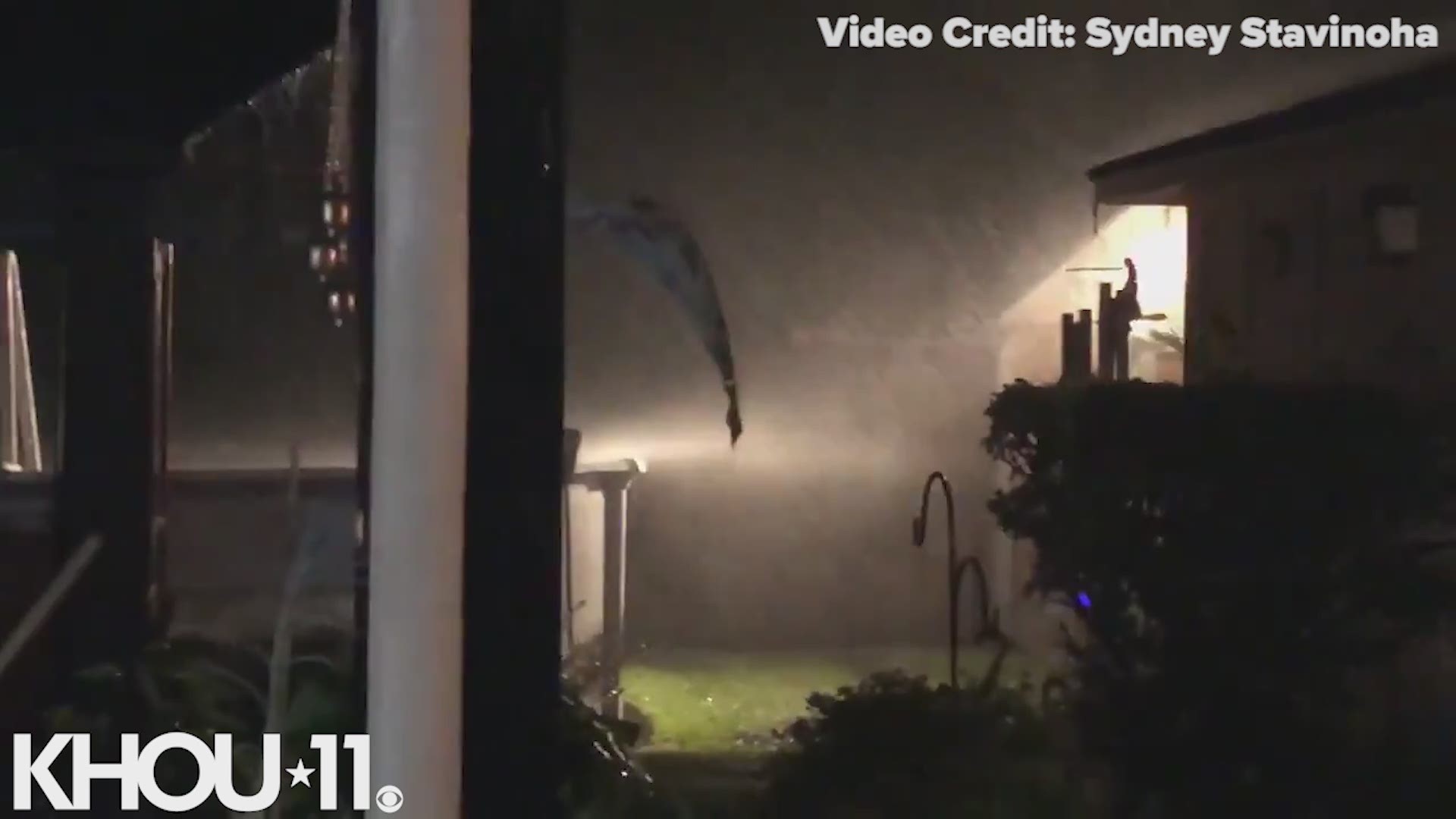 The rain came down across the Houston area Friday night. This video was taken in Sugar Land.