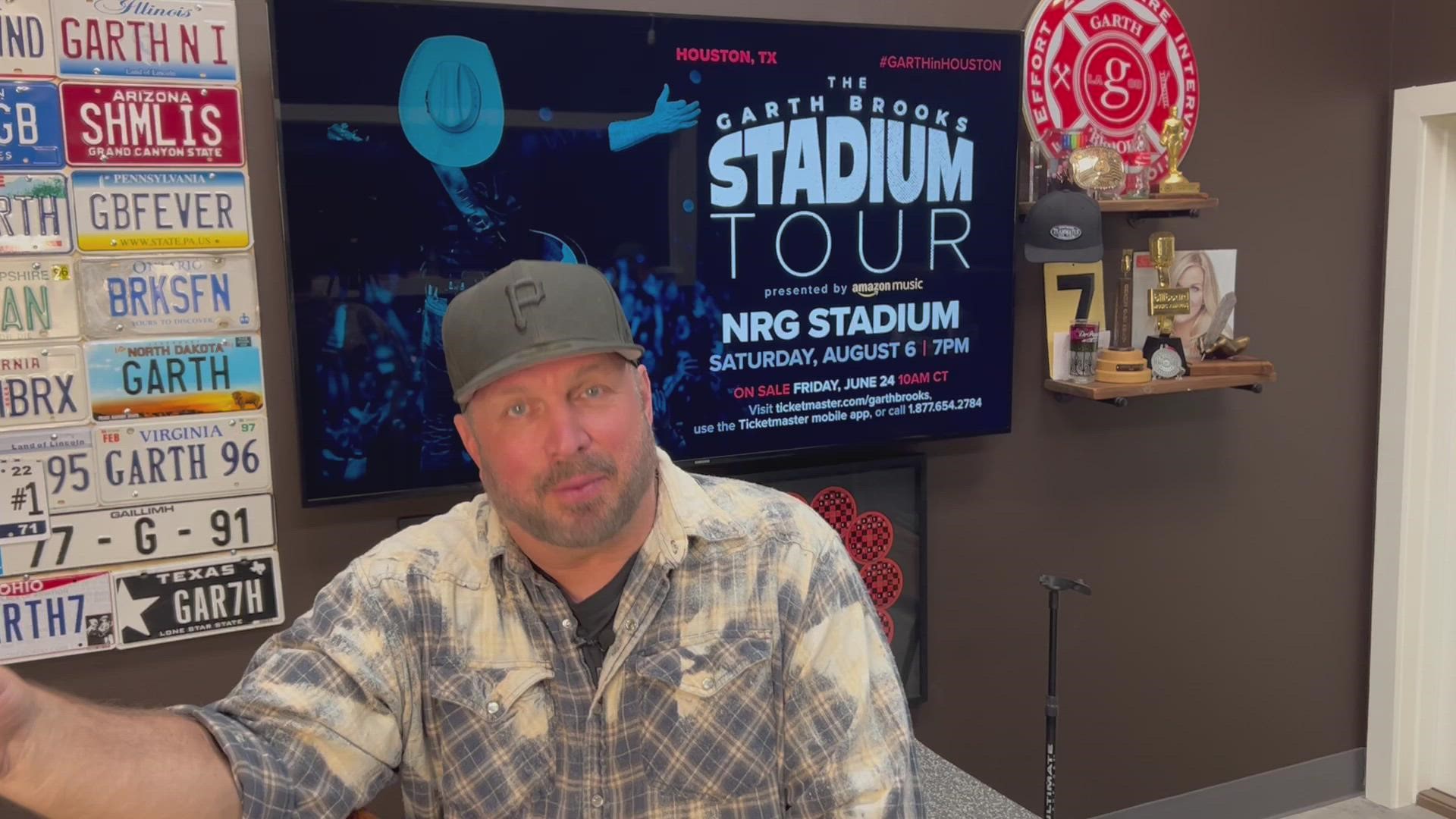 Brooks called it "poetic justice" that he's ending his stadium tour at NRG in August. He explains why.