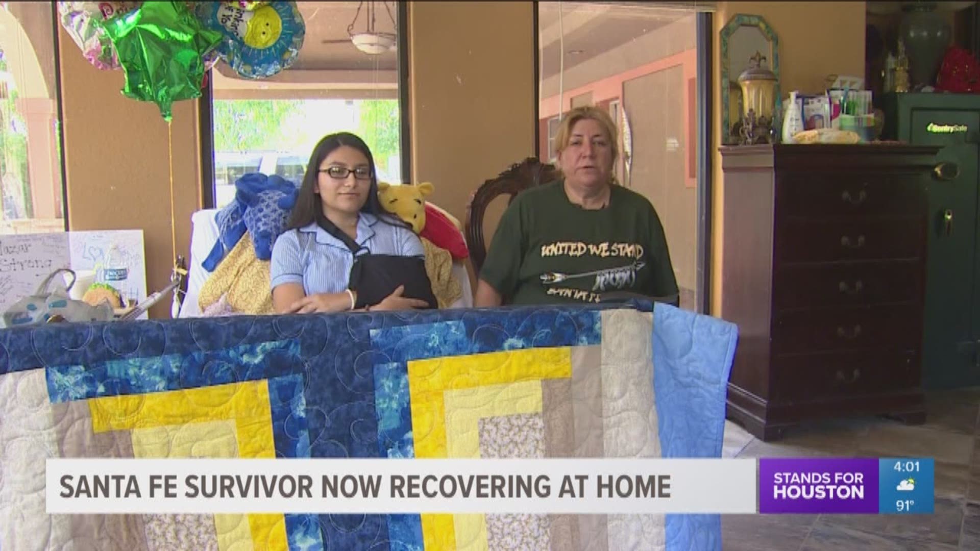 Santa Fe High School Sarah Salazar student is finally back home nearly three weeks after being shot inside her art class.