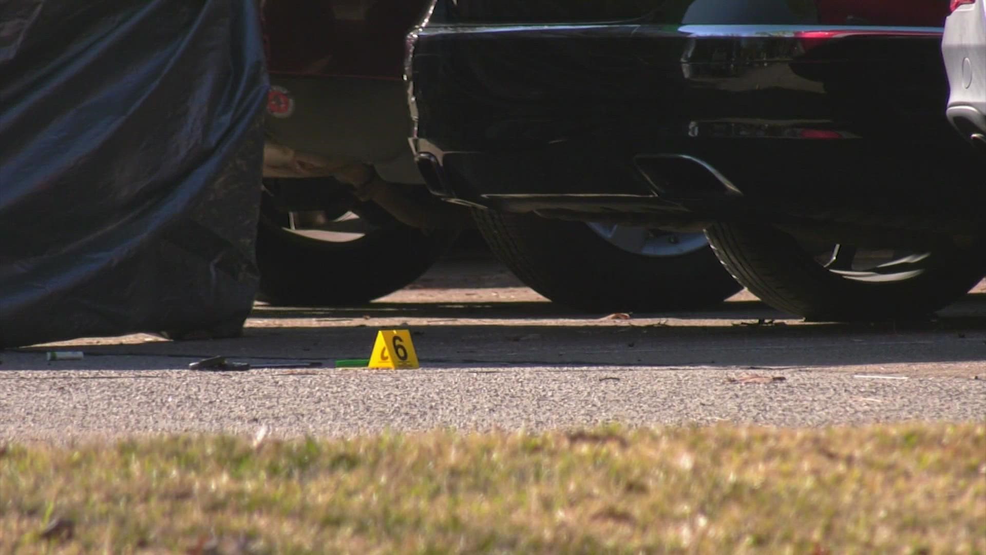 Investigators said the suspect got a gun out of his vehicle and shot the victim in the parking lot of an apartment complex on Pleasant Colony Drive.