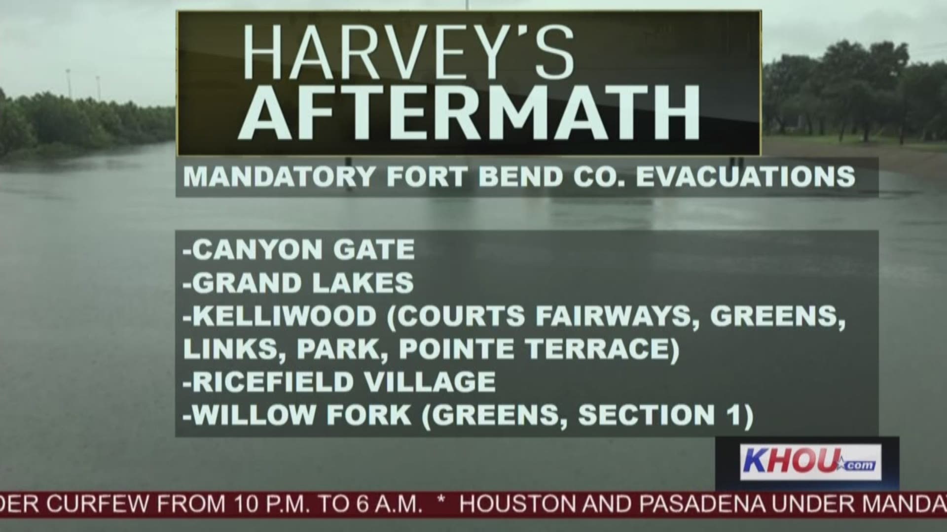 Alan Spears with the Fort Bend County Office of Emergency Management discusses the mandatory evacuations issued for subdivisions near the Barker Reservoir.
