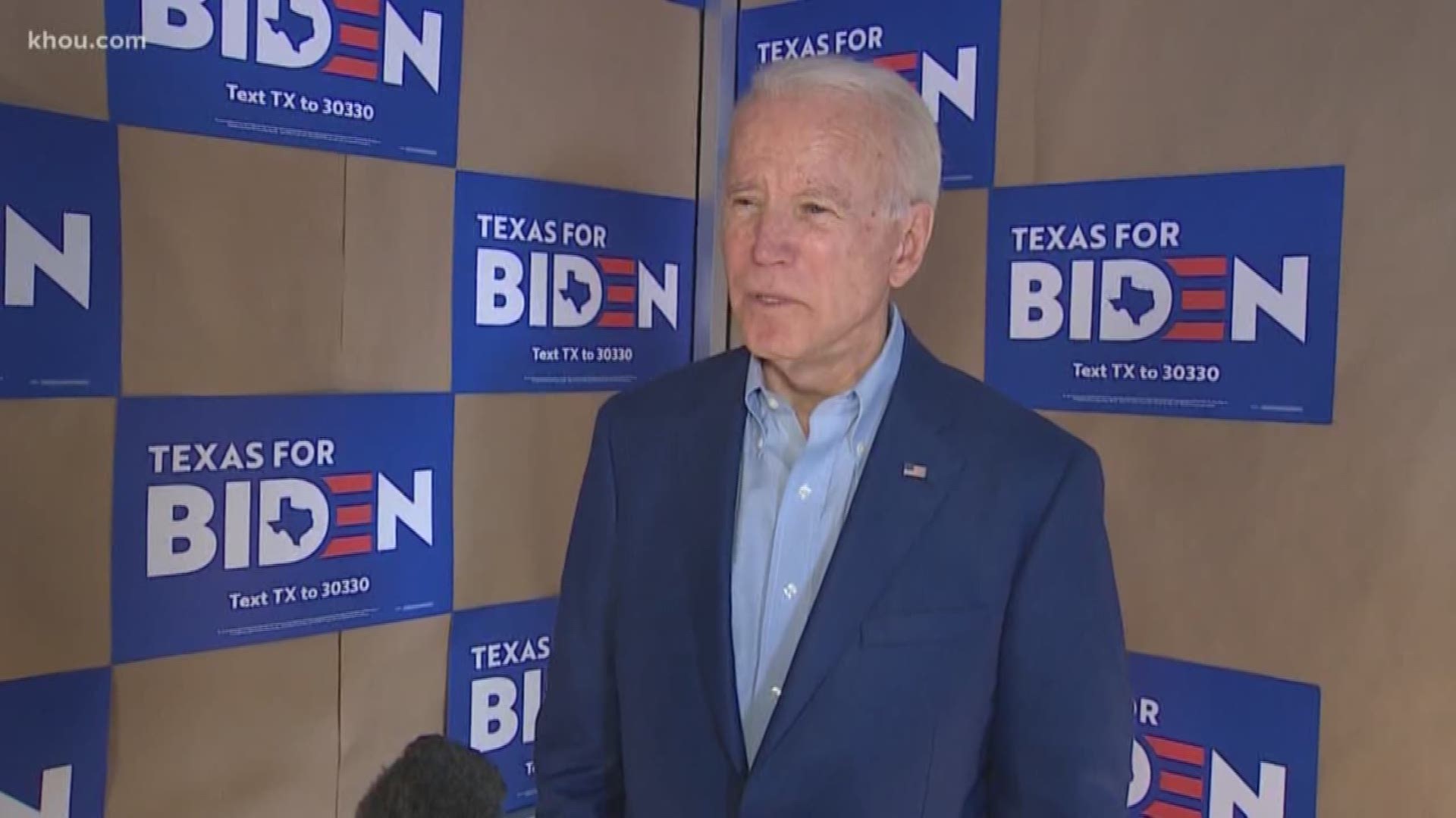The former vice president brought his campaign to Houston on Monday.