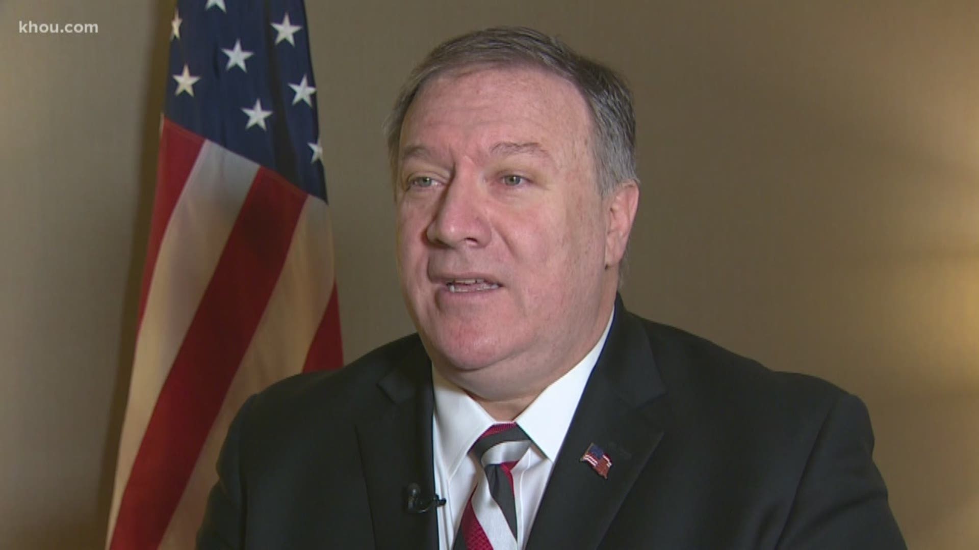 KHOU 11 News sat down with Mike Pompeo on Tuesday to talk about some of the biggest global concerns as well as other domestic issues.