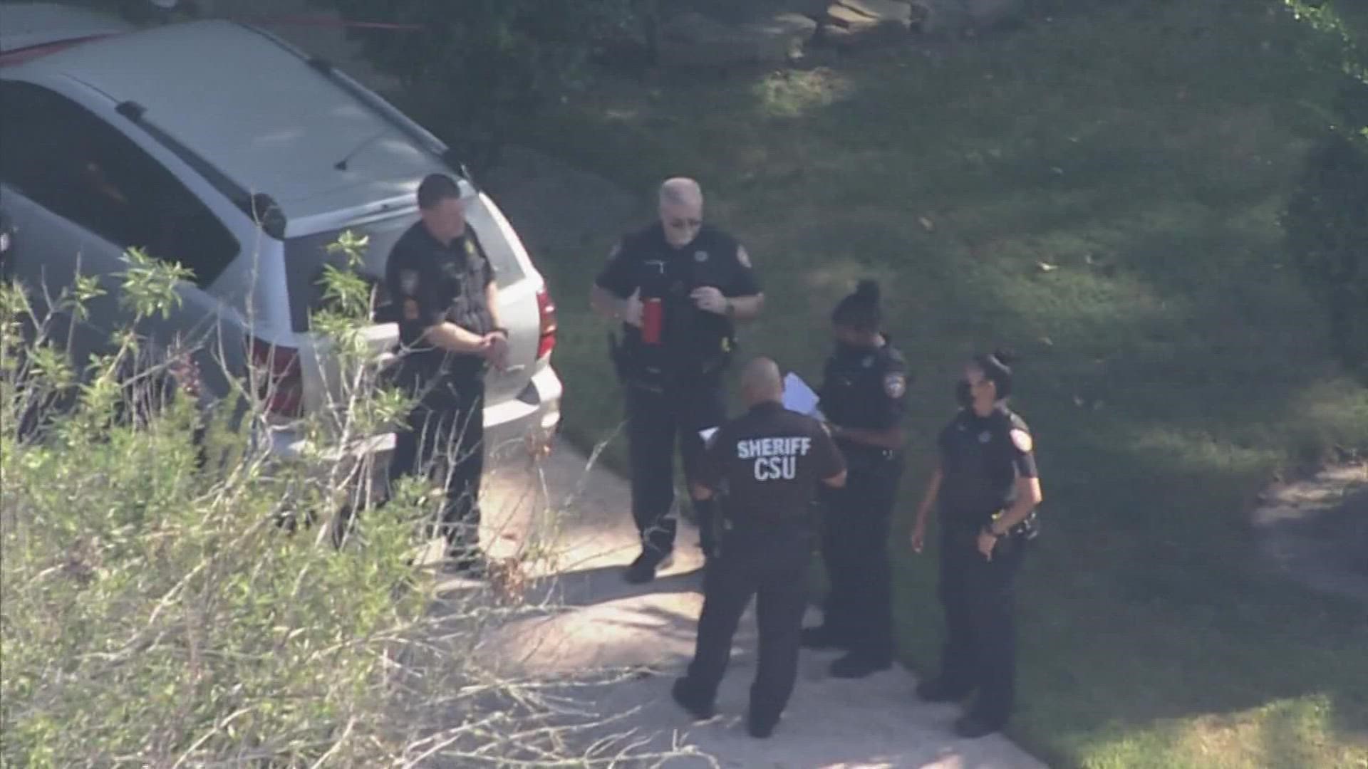 A man is dead after confronting a woman who is believed to be his estranged wife early Monday at her home, according to the Harris County Sheriff's Office.