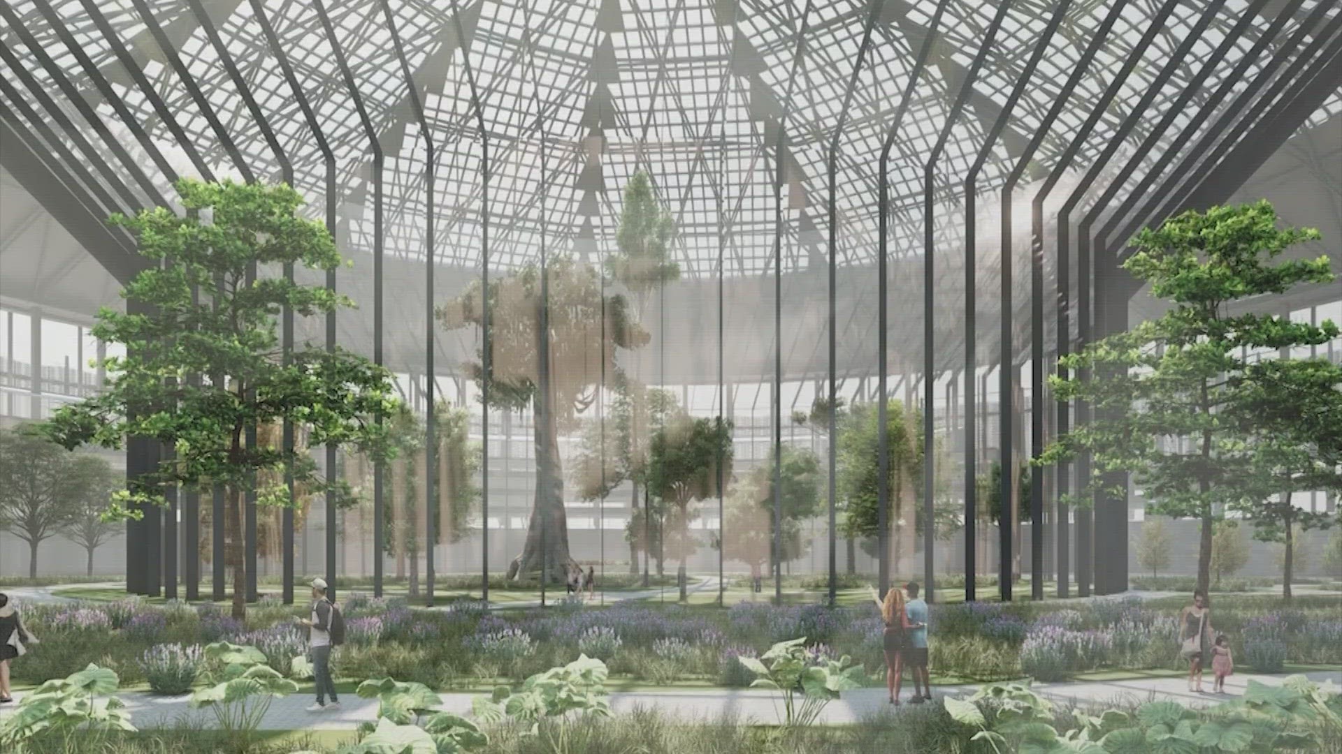 The design plan turns the Dome into an indoor public street with a botanical garden, 77,000 square feet of retail space, 500 hotel rooms and an immersive museum.