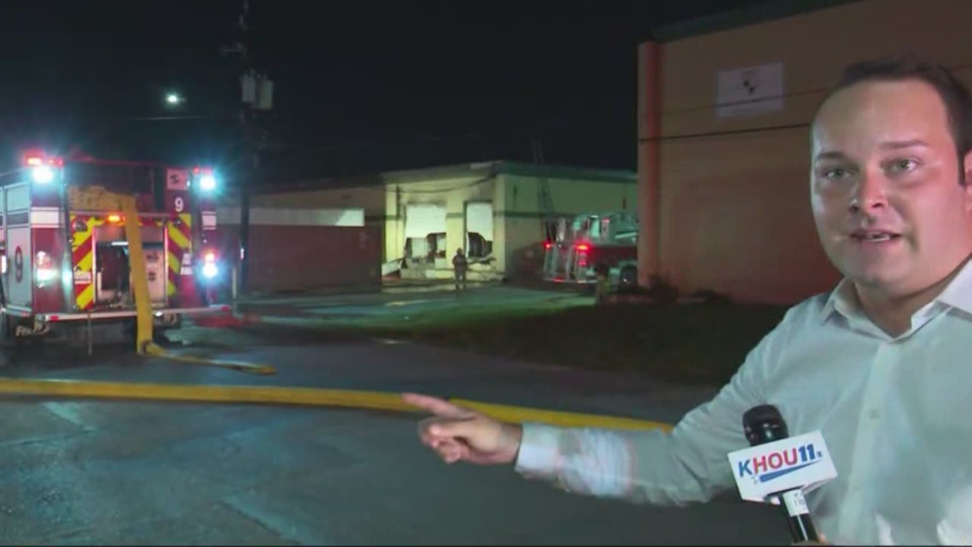 Fire crews respond to 2-alarm fire at warehouse in east Houston | khou.com