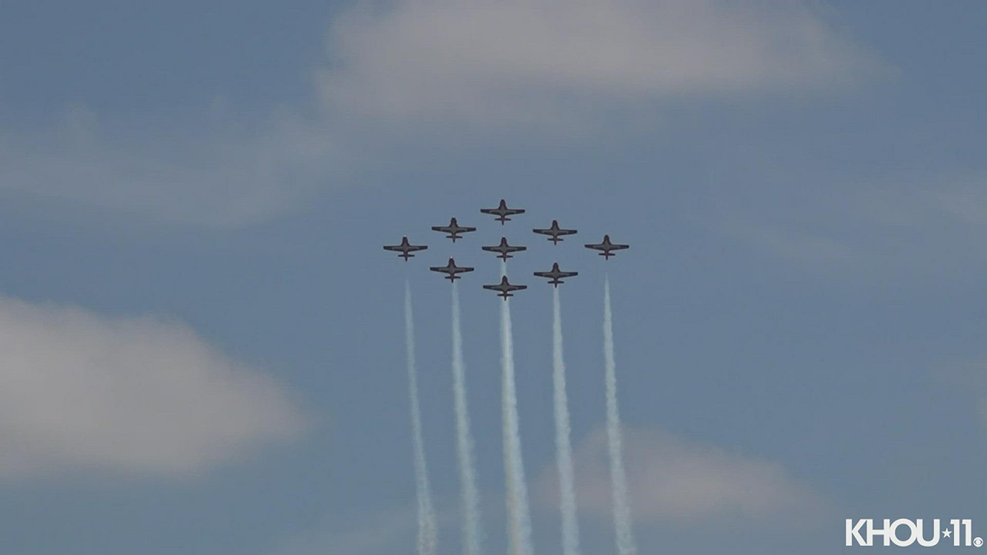 The roar of planes could be heard over southeast Houston on Saturday.