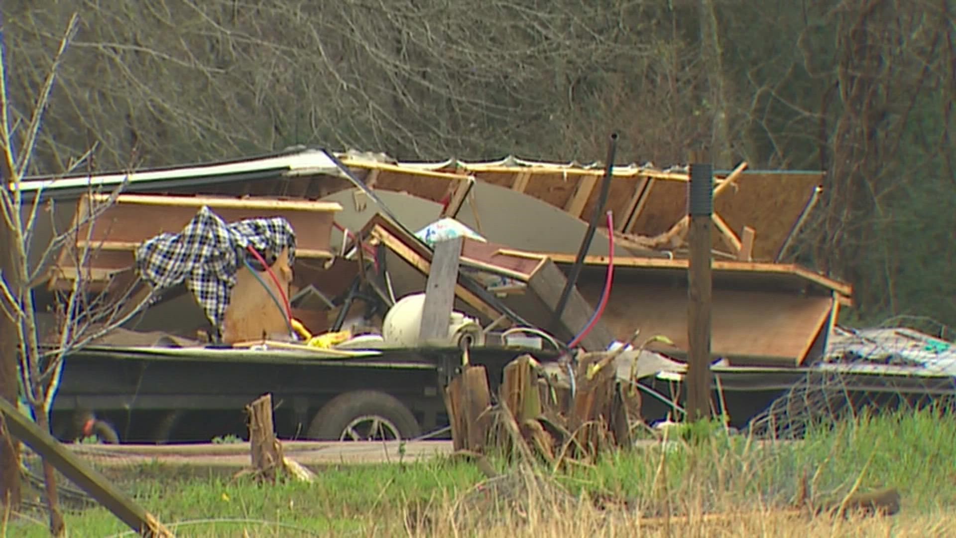 Several homes and businesses were damaged by a possible tornado in Fort Bend County.