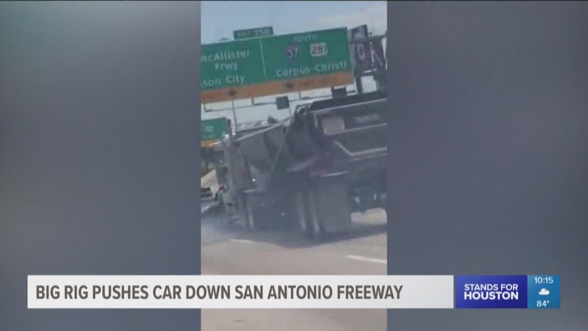 The driver of a dump truck pushed a car for nearly a mile and yes ... there was someone inside.