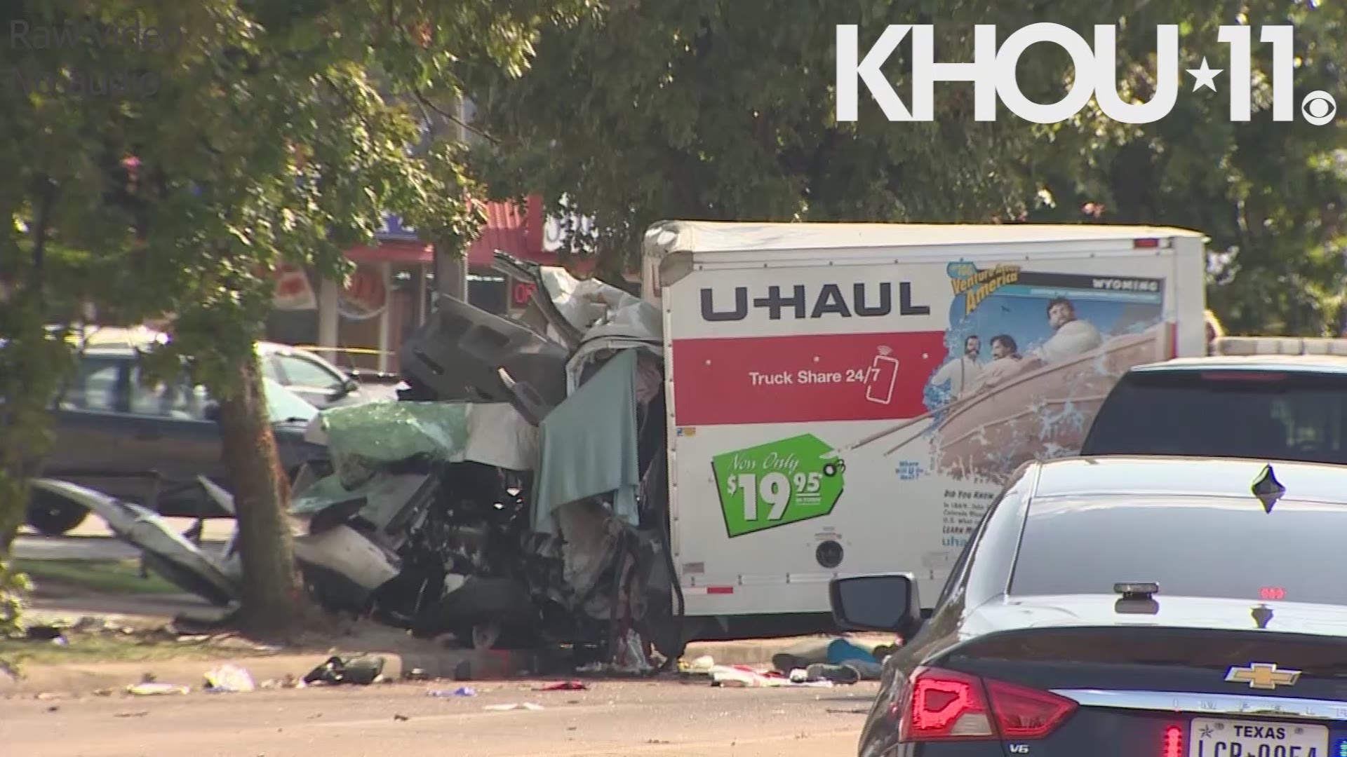 A man was killed in a crash on Thursday, July 16, 2020. Police said he was fleeing the scene of a hit-and-run when he crashed his U-Haul into the back of a truck.