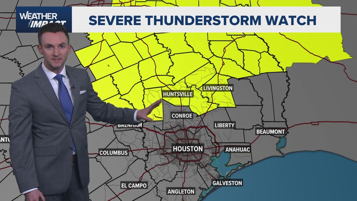 KHOU 11 Weather Impact: Severe thunderstorm watch for counties north of ...