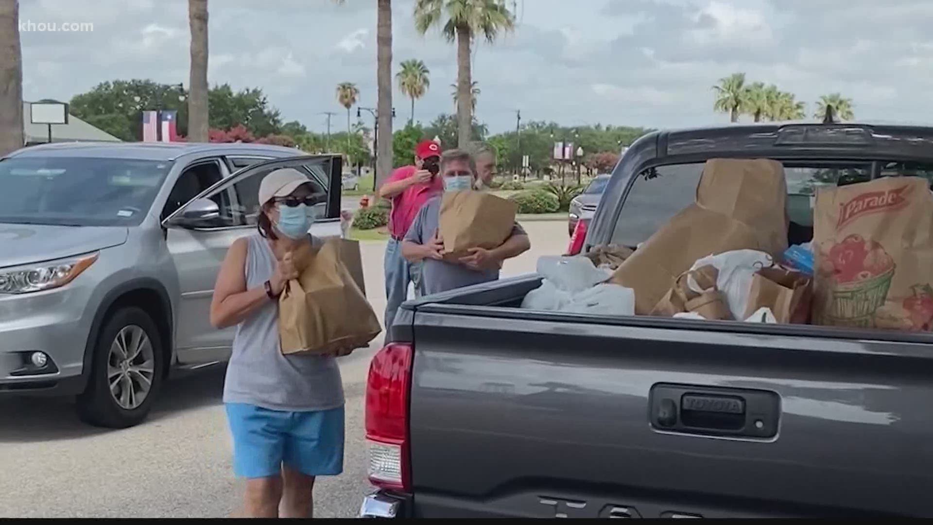 Father Clint Ressler has visited more than 500 families. While he's still cycling to lead prayers, Houston's heat is slowing down that outreach.