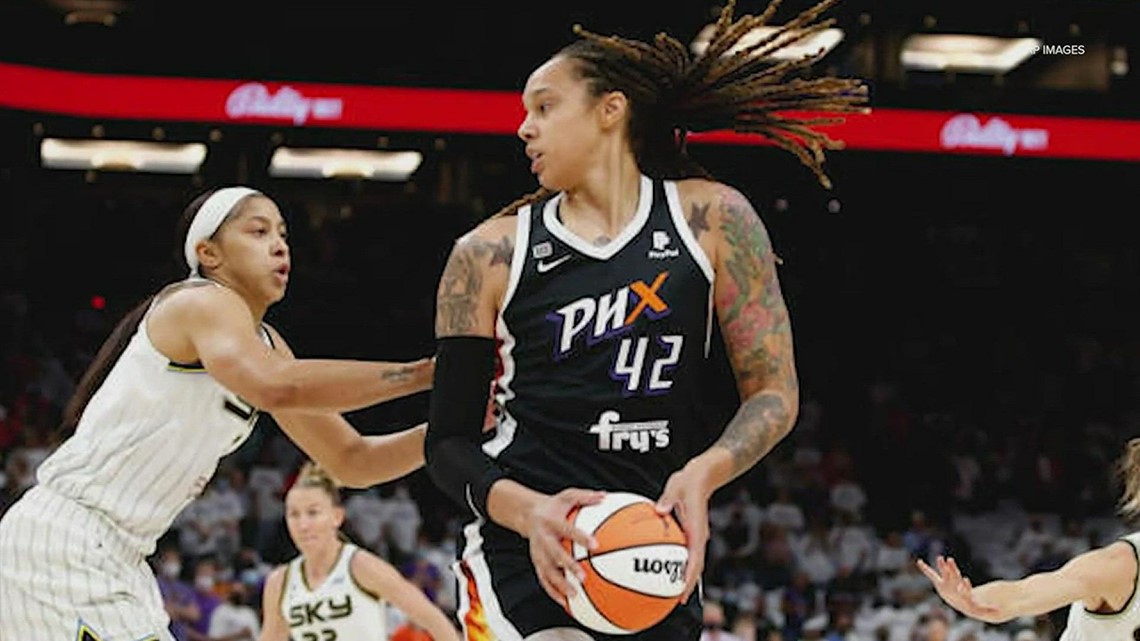 WNBA shows support for Brittney Griner with floor decal