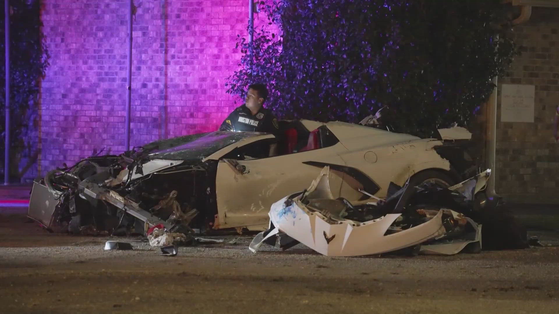 Caught on camera: Corvette slams into building at end of police chase ...