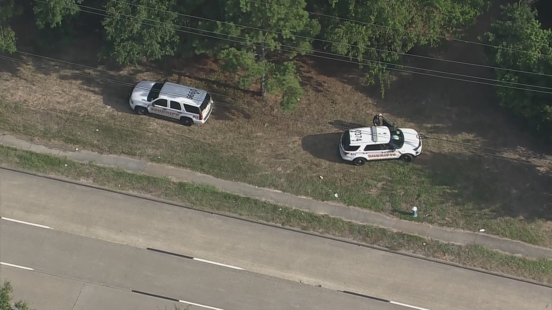 Human bones were found in a wooded area Tuesday, 7/25 near the Katy Freeway in west Harris County. An investigation is underway.