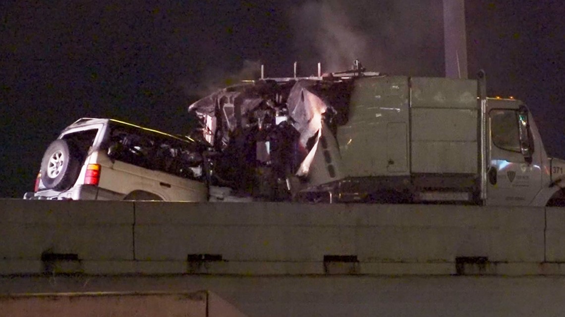 Deadly street sweeper crash closes I45 North early Monday