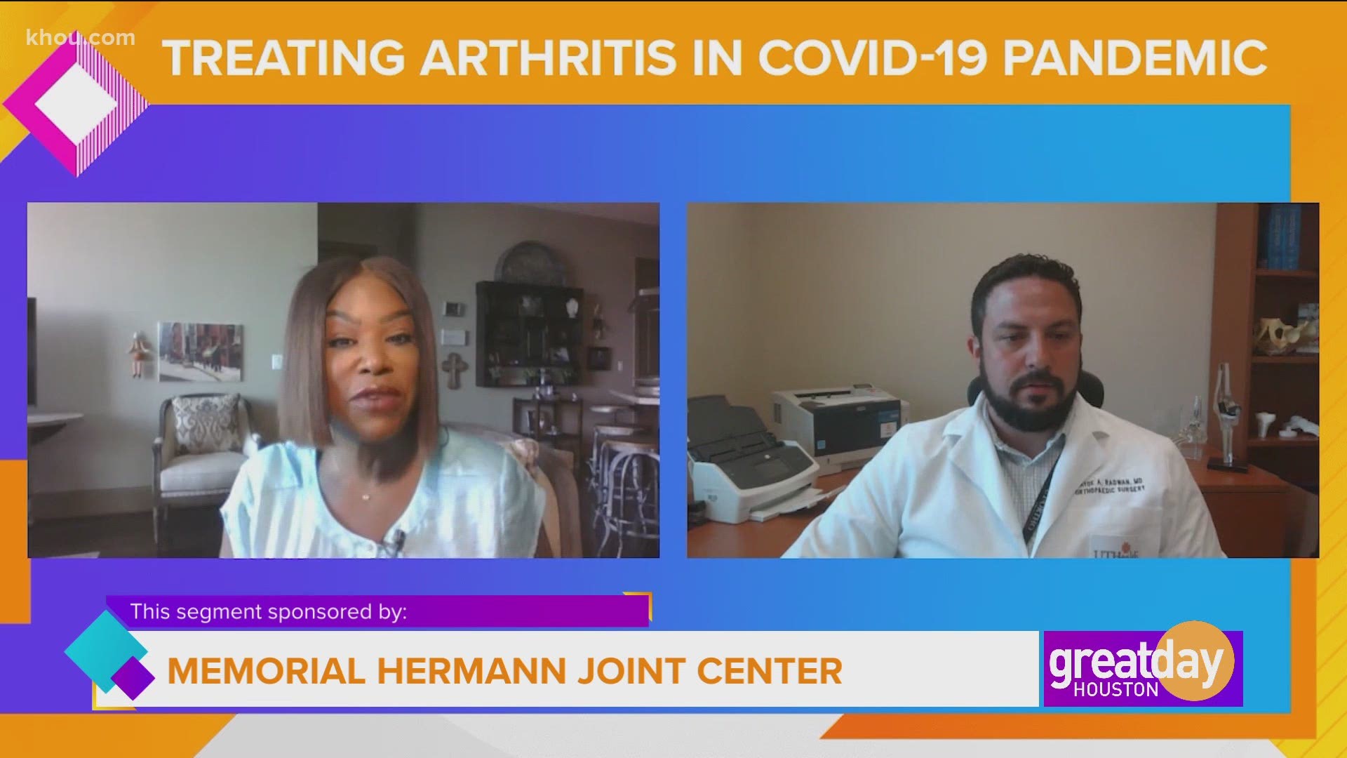 Dr. Zayde Radwan, orthopedic surgeon with Memorial Hermann Joint Center, shared treatment options for those suffering with arthritis.