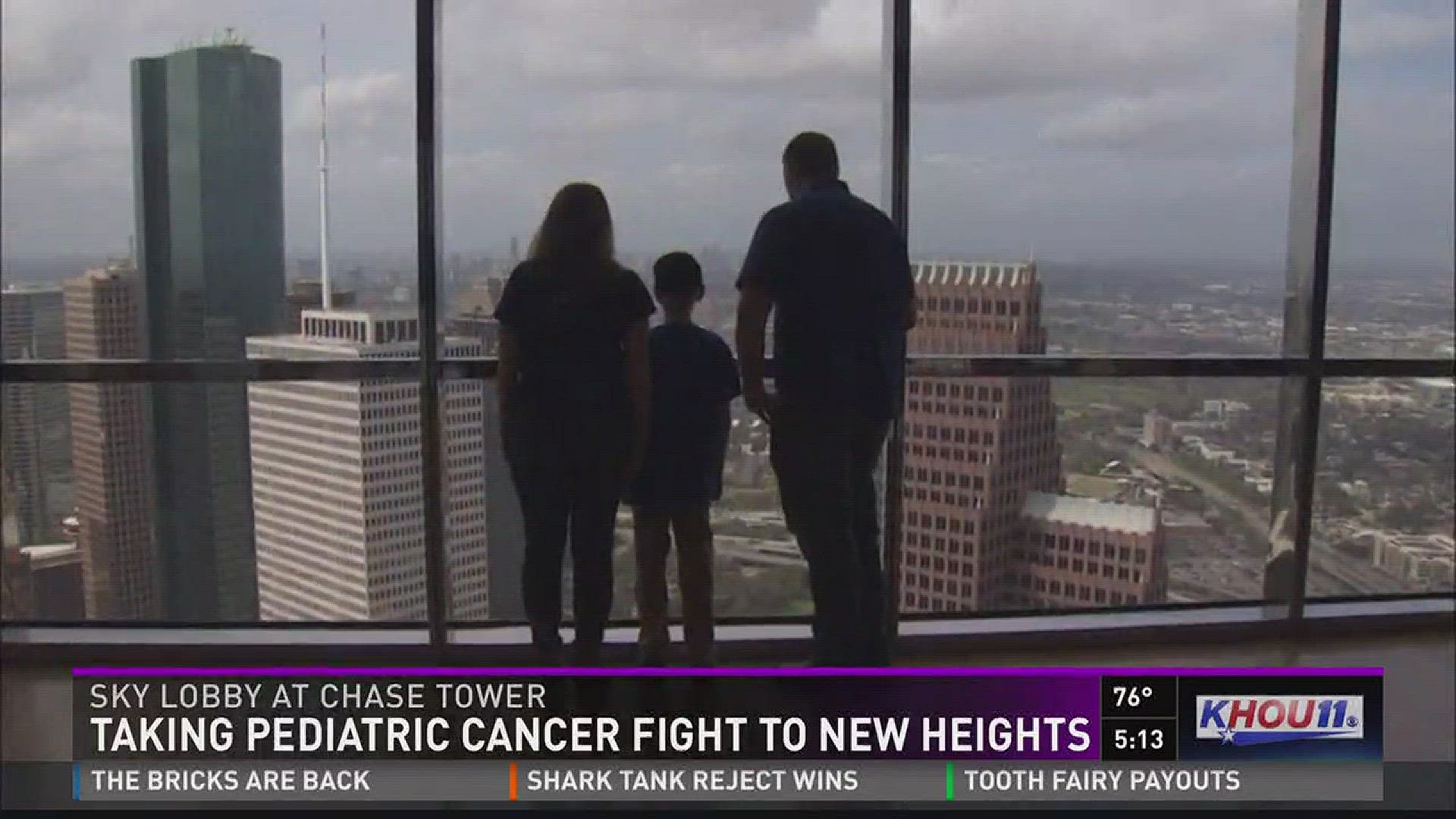 The tallest building in Texas is helping to raise big money for a childhood cancer charity. And you can help too. But here's the catch: You must get to the top of downtown Houston's JPMorgan Chase Tower without taking the elevator.