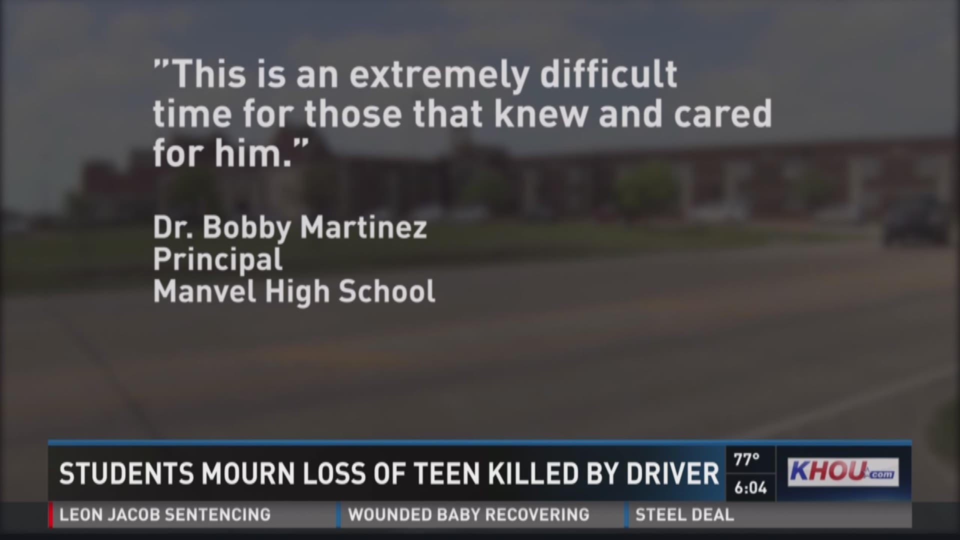 An 18-year-old Manvel High School student was killed by a driver Monday while he was walking to school