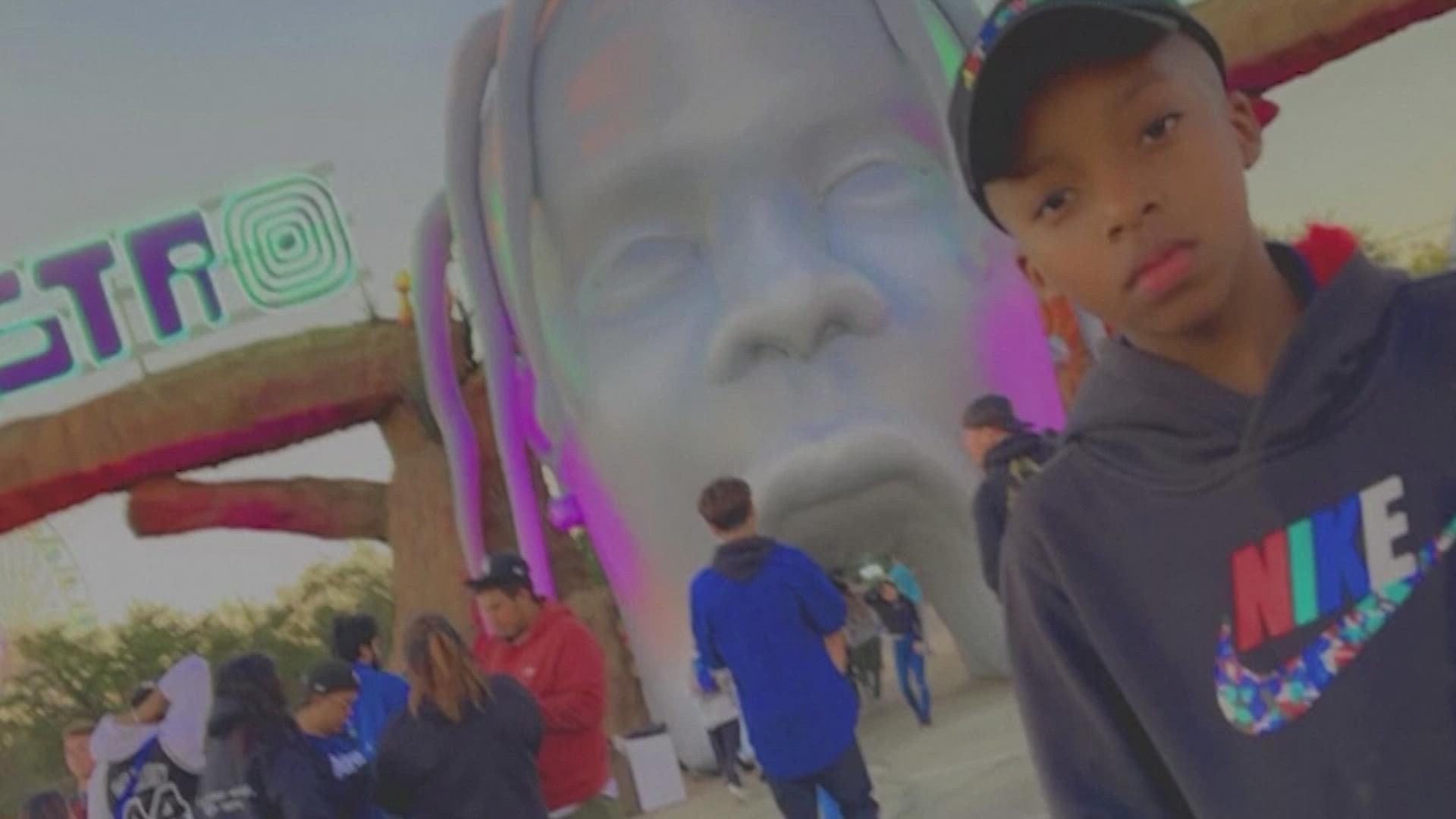 The boy's aunt said he's is an outgoing performer who loves to sing and dance. Travis Scott is his favorite rapper so his dad Treston took him to the concert.