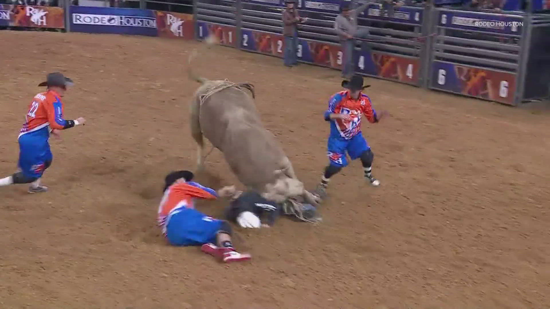 Bull steps on rider multiple times during shocking moment at ...
