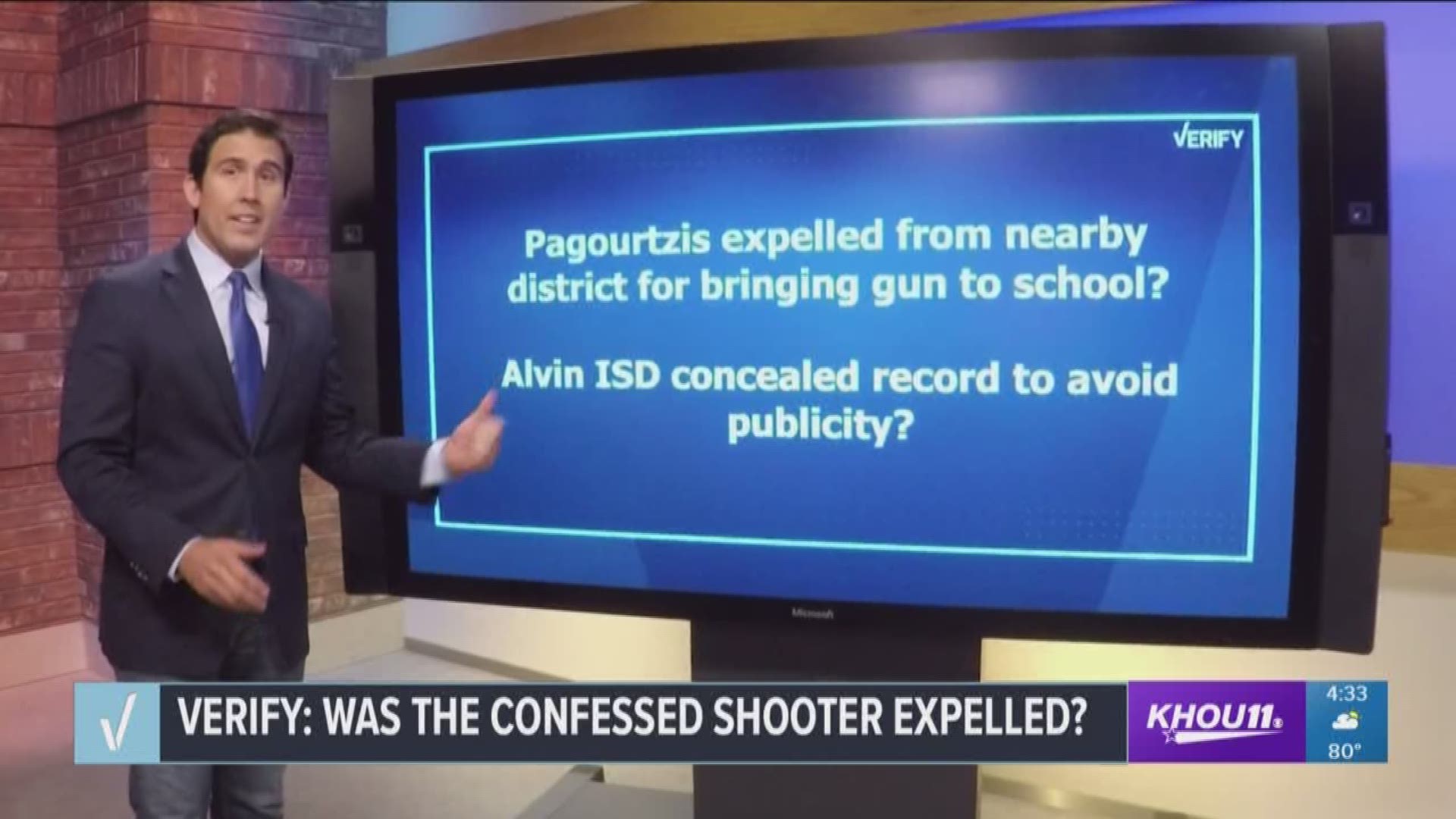 A viewer reached out to our Verify team and asked if the accused Santa Fe High School shooter was expelled from another district for brining a firearm to school.