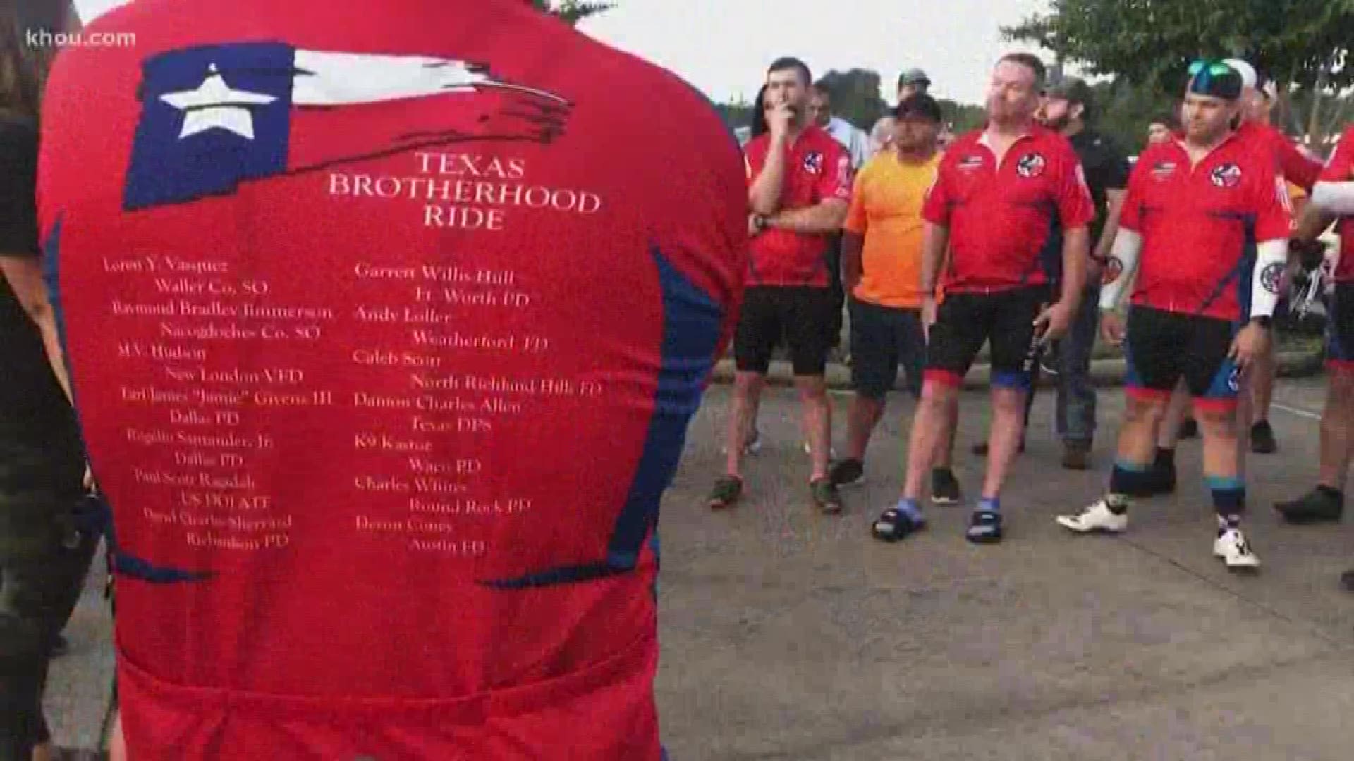 Police officers and EMS personnel from across the state started a 650-mile ride to honor emergency responders who died in the line of duty. The ride is expected to last eight days, averaging about 80 to 100 miles. KHOU 11 investigative reporter Cheryl Mercedes had the chance to ride alongside the Texas Brotherhood ride Saturday as it started in Hempstead.