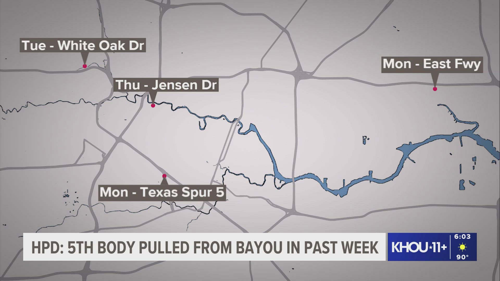 Houston police recover fifth body from bayous this week