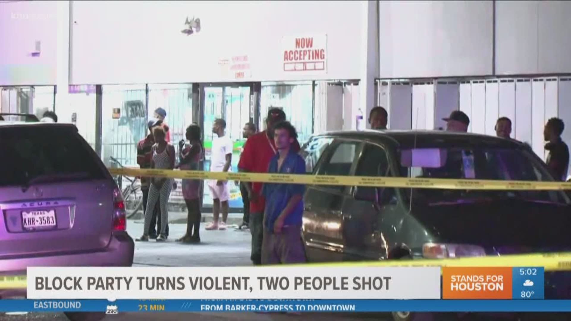 A block party turned violent when two people were shot overnight in northeast Houston.
