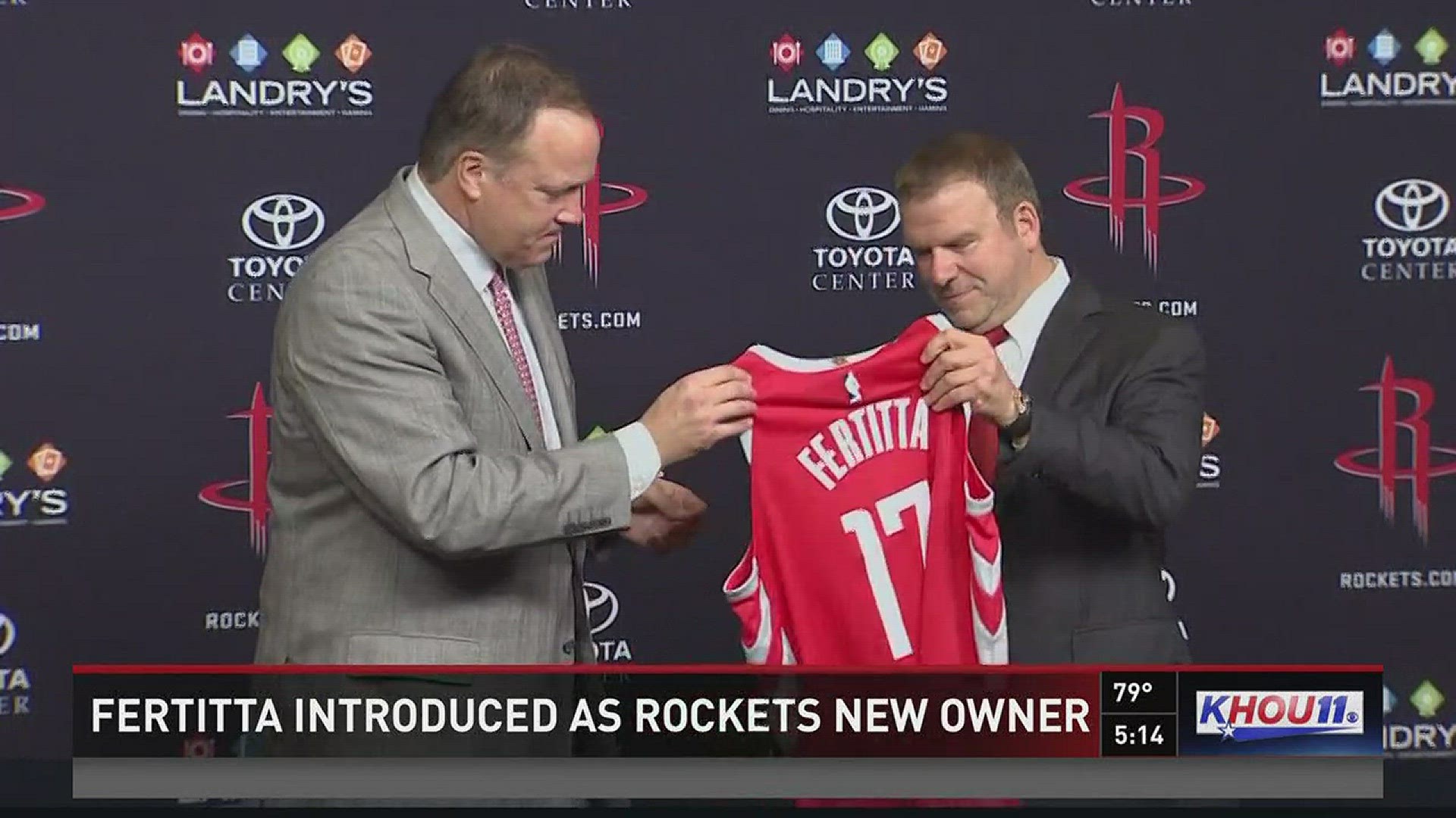 Tilman Fertitta was introduced Tuesday as the new owner of the Houston Rockets.