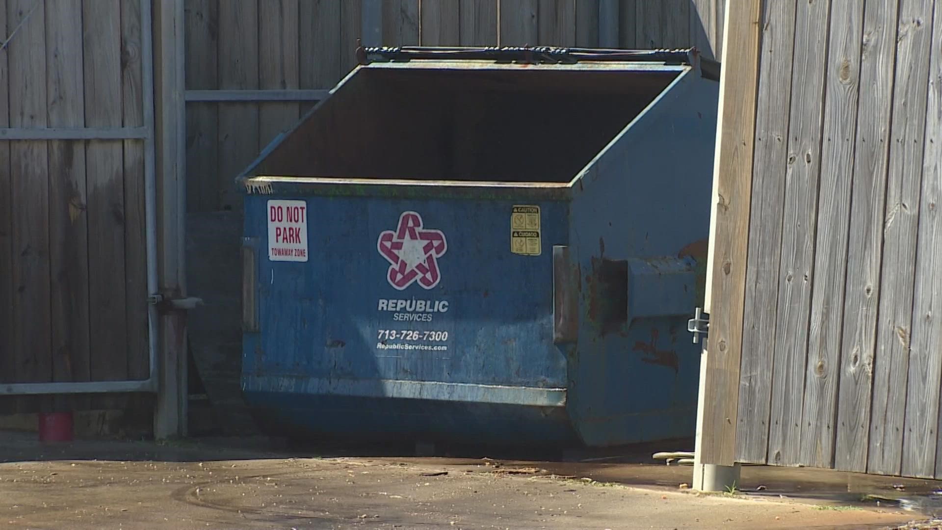 The body was found in a dumpster at Austin Middle School. Police are investigating.