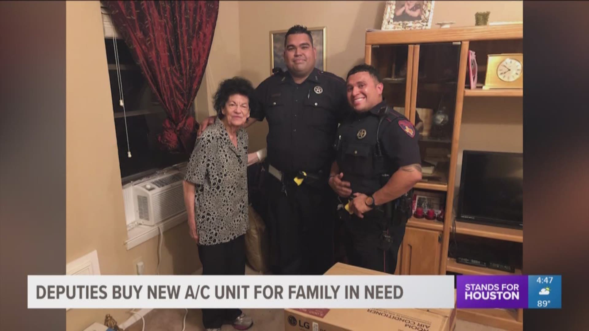 Some local deputies helped an elderly family struggling in the heat by purchasing a new A/C for them.
