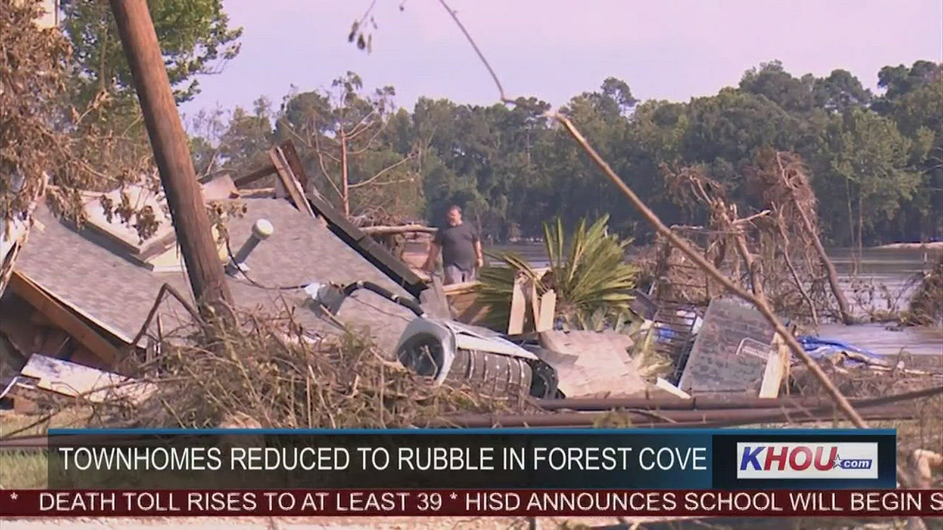 Homes were literally washed away in Forest Cove in northeast Harris County where KHOU 11 reporter Matt Dougherty spoke to survivors on Friday.