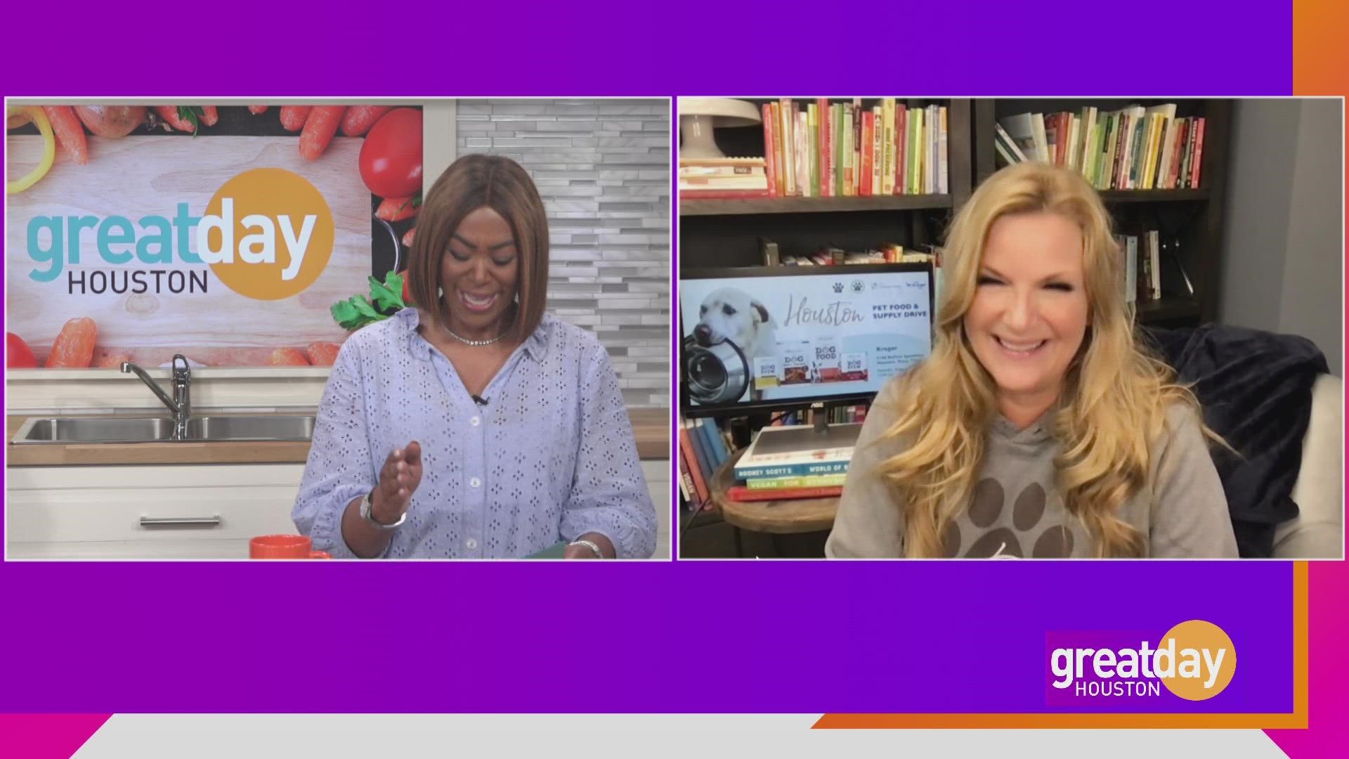 Trisha Yearwood is hosting a pet supply drive here in Houston this