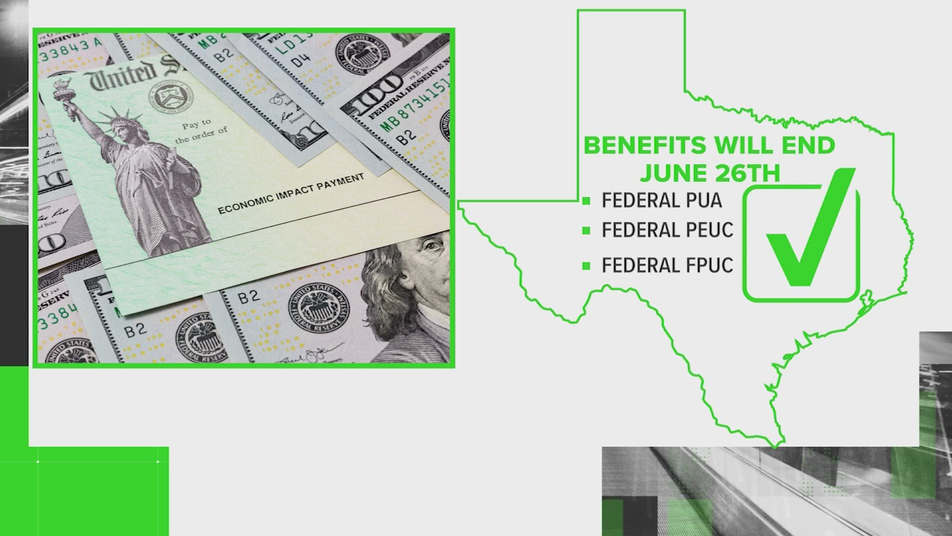 Texas Workforce Commission says regular state benefits will continue for eligible Texans.