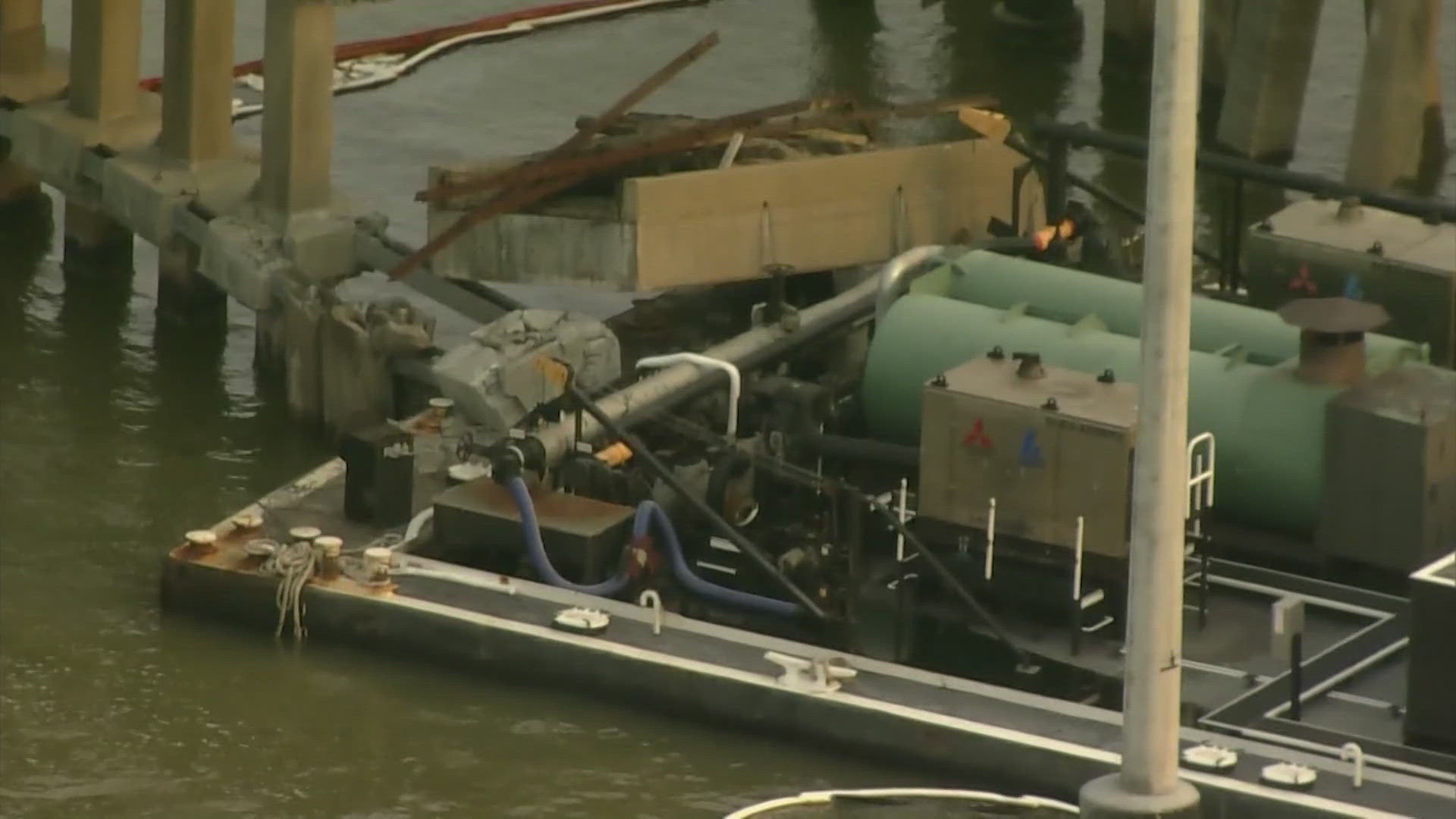 The bridge is the only way on and off Pelican Island. It had been mostly shut down since Wednesday morning.