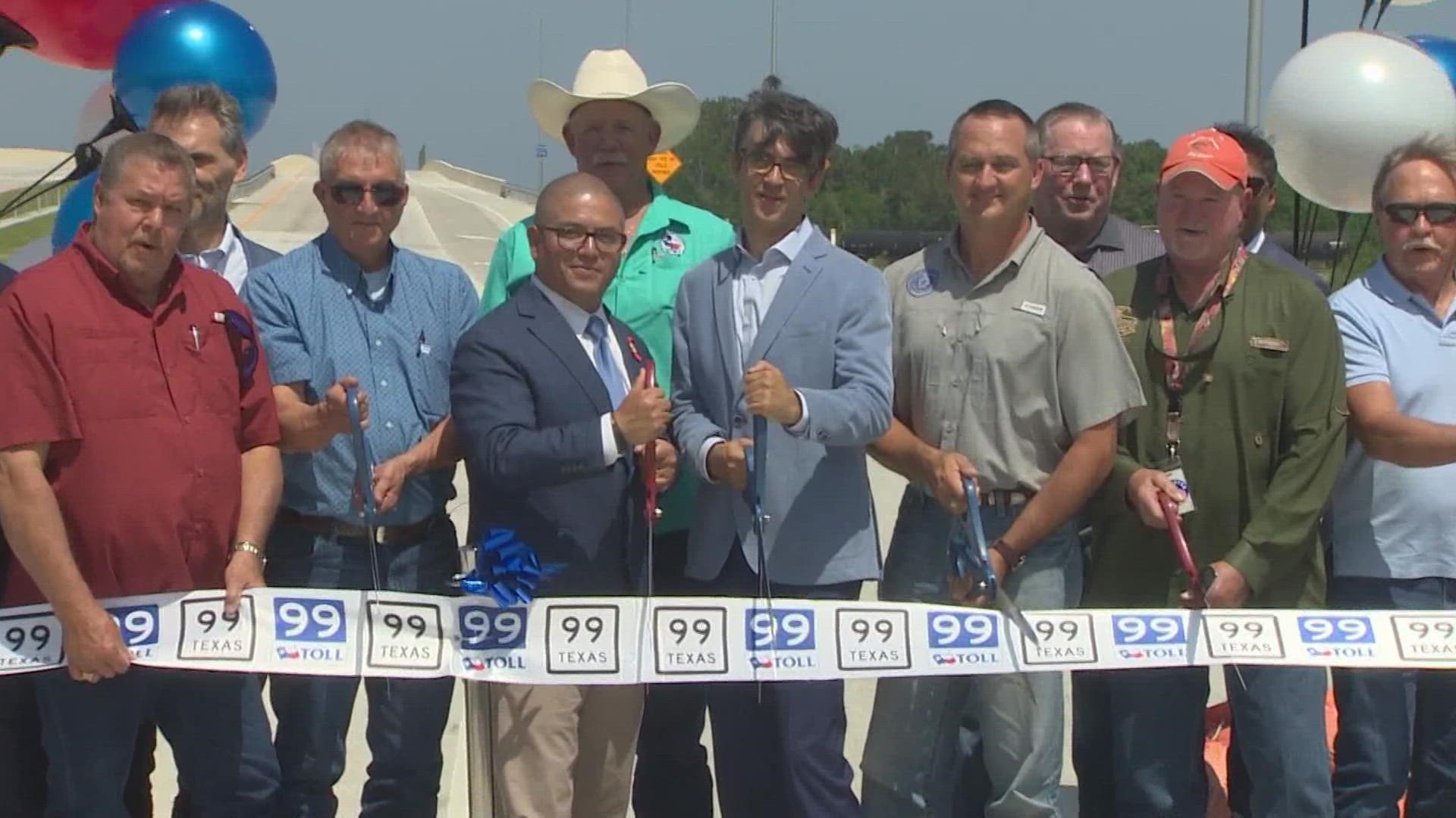A ceremonial ribbon-cutting Wednesday morning helped mark the completion of the newest stretch of the Grand Parkway.