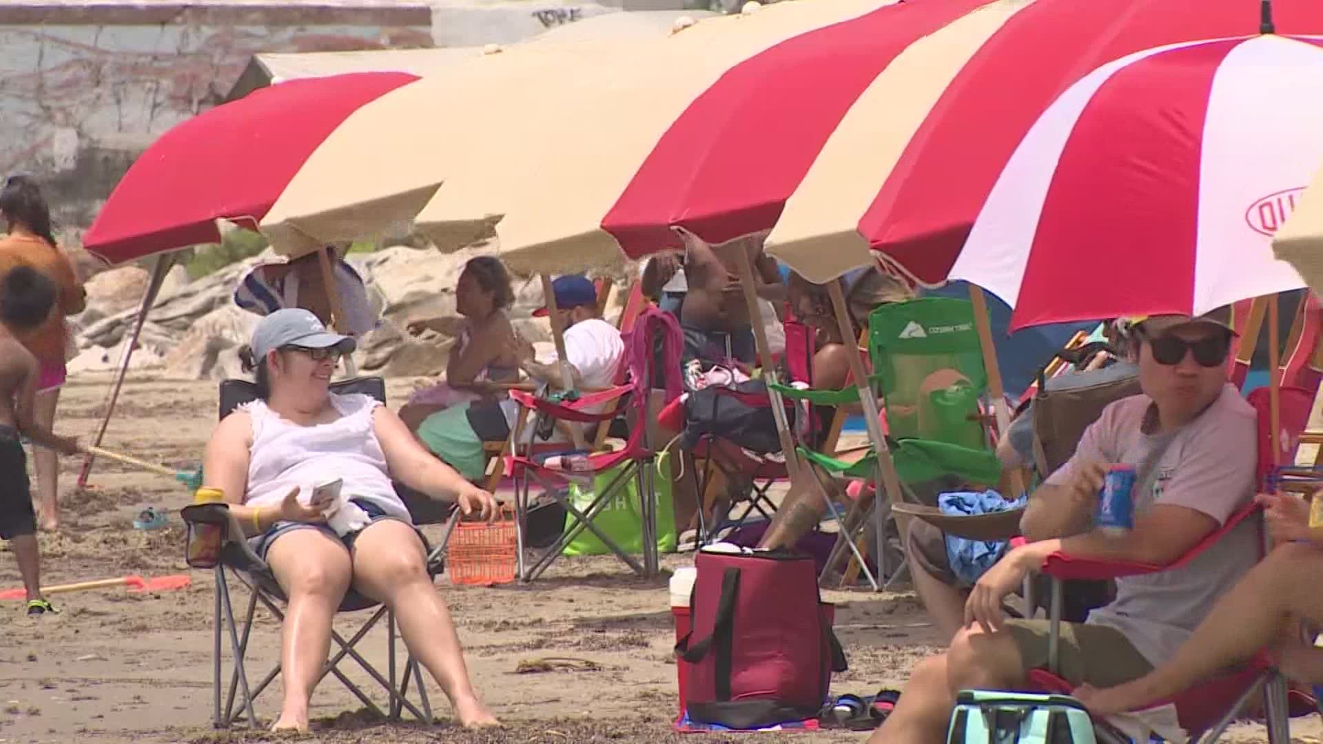 Memorial Day began with red flag warnings along Galveston beaches, but that didn't knock the wind out of anyone's sails.