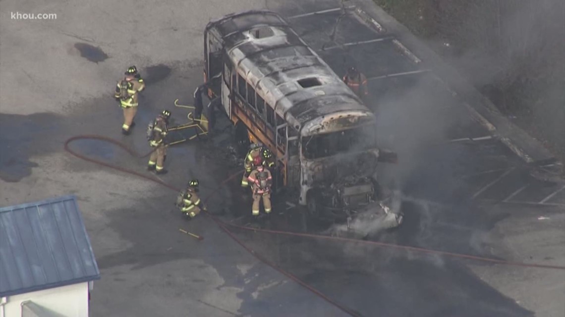 HISD school bus catches fire in southwest Houston | khou.com