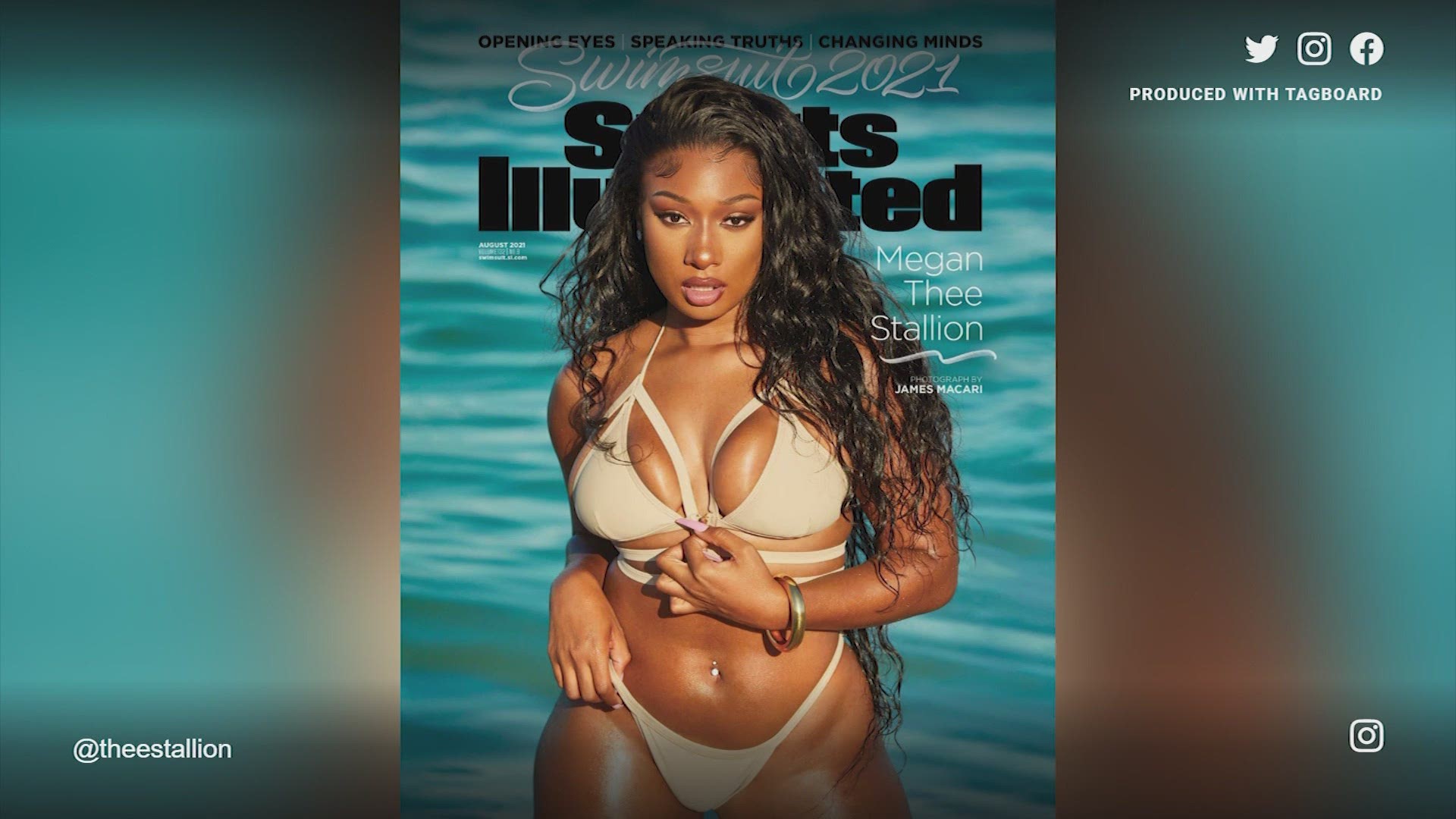 Houston's Megan Thee Stallion graced the cover of the Sports Illustrated 2021 Swimsuit Issue. She is the first female rapper to ever take the cover.